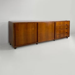 Italian mid-century modern wooden sideboard with casters, 1960s