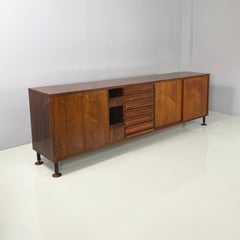 Italienisches Sideboard aus Holz mit Schubladen und Regalen, 1960er Jahre