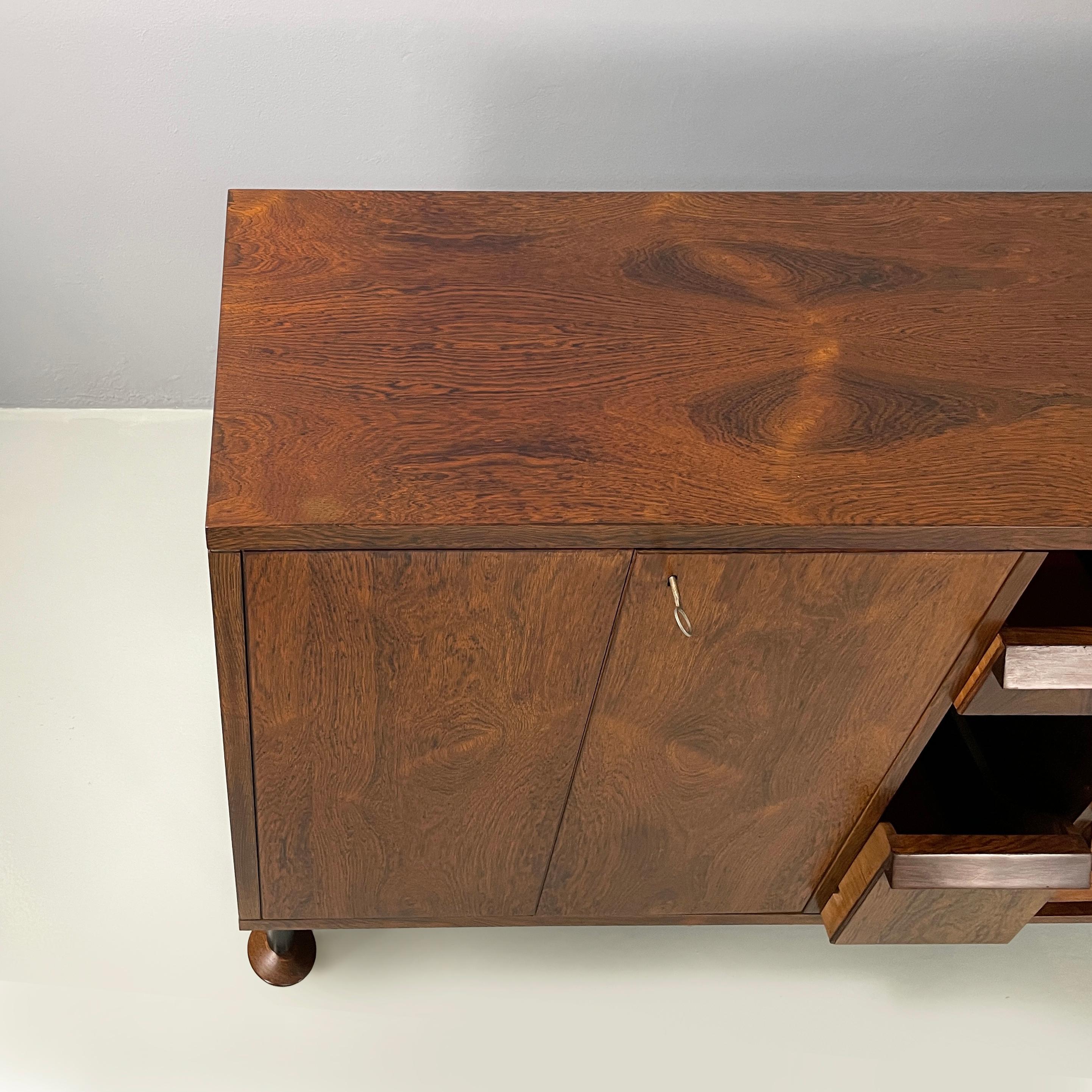 Italian mid-century modern Wooden sideboard with drawers and shelves, 1960s For Sale 1
