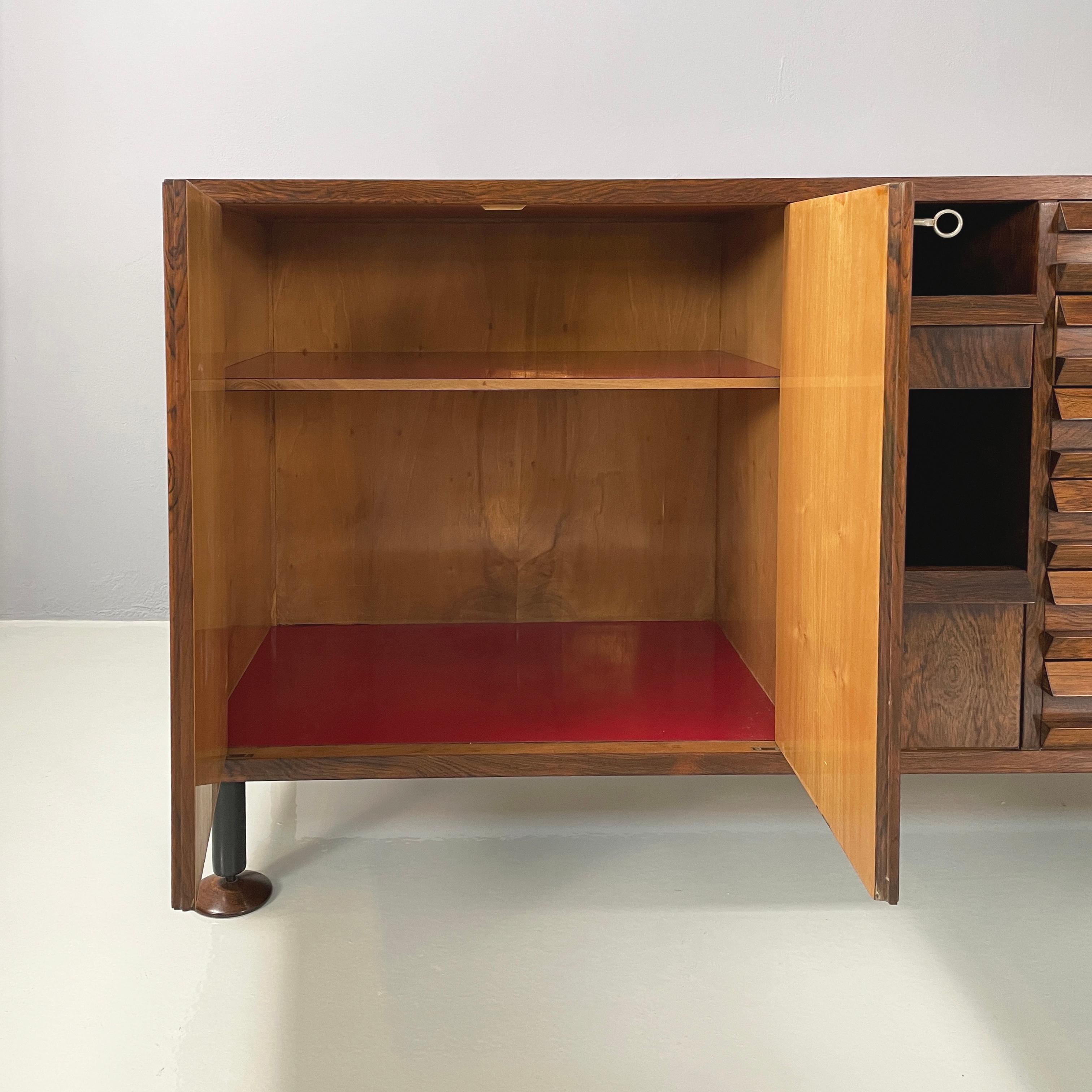 Italienisches Sideboard aus Holz mit Schubladen und Regalen, 1960er Jahre im Angebot 1