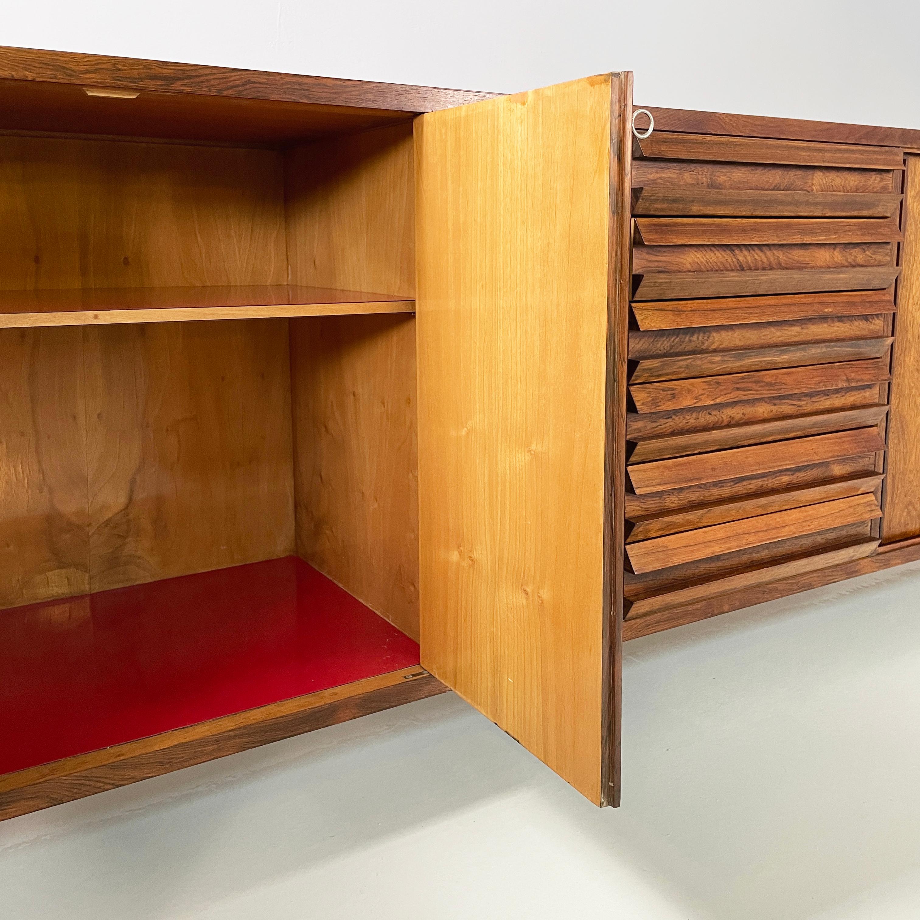 Italian mid-century modern Wooden sideboard with drawers and shelves, 1960s For Sale 4