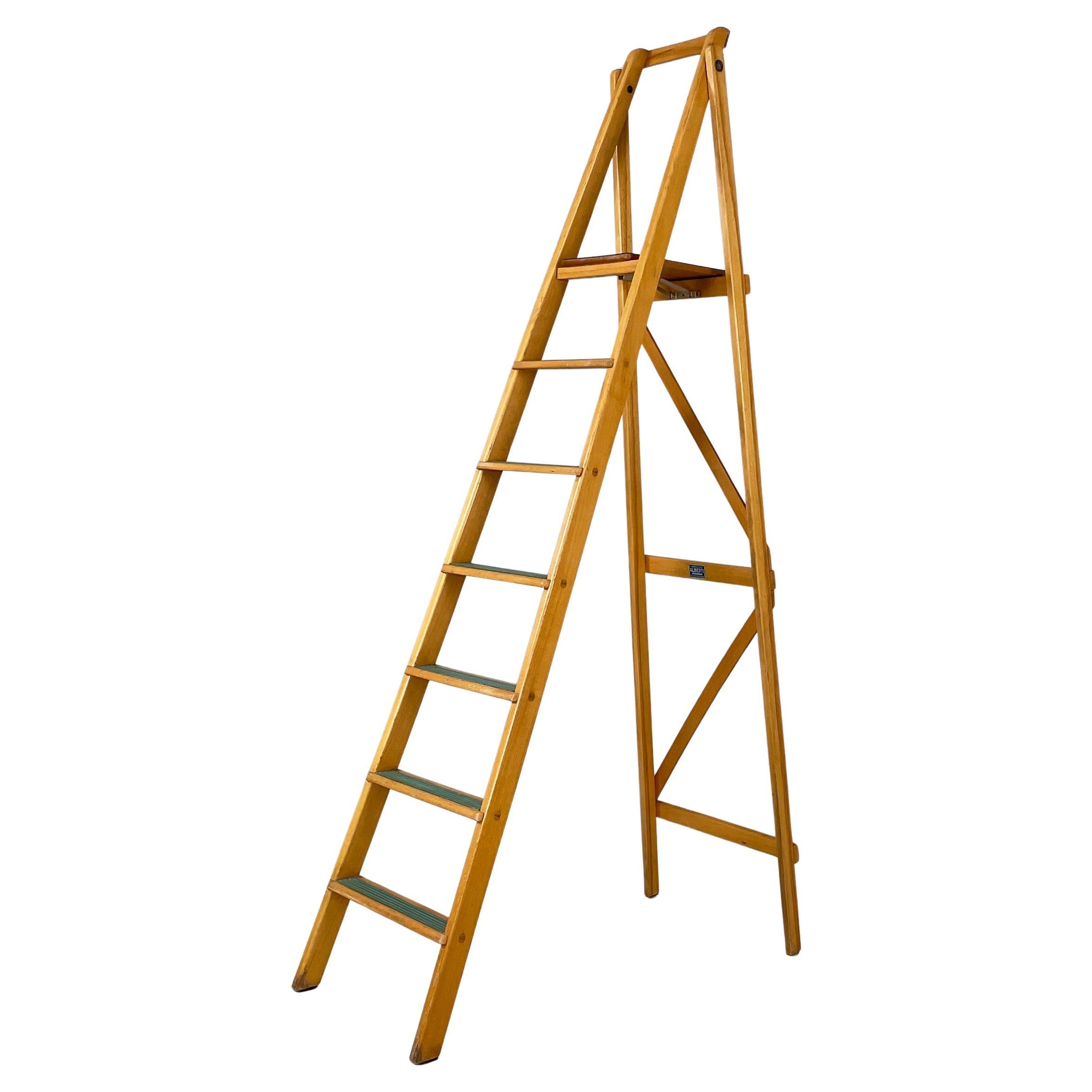 Italian mid-century modern wooden staircase by Fabbrica Scale Alberti, 1960s