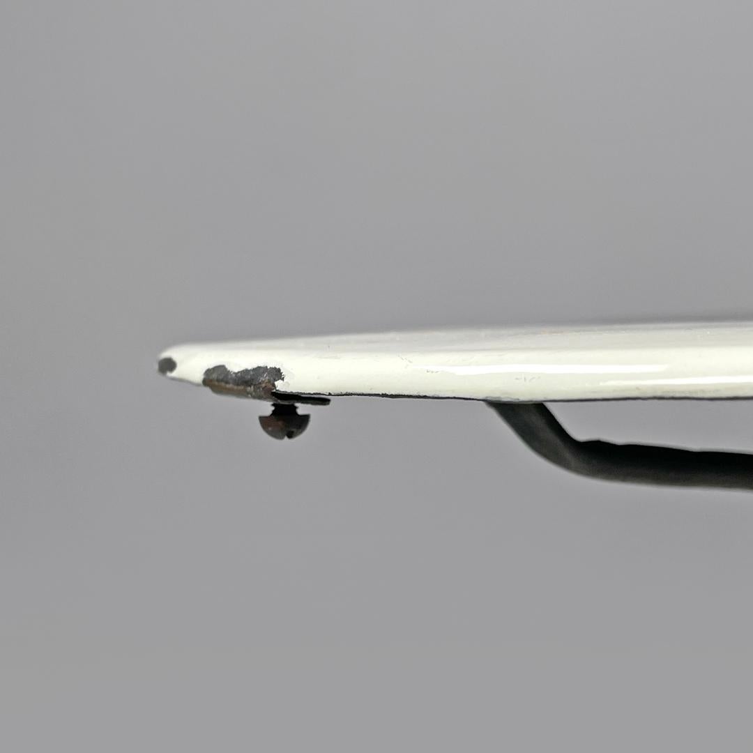 Table basse italienne en fer forgé et émail gris jaune, milieu du siècle dernier, années 1950 en vente 4