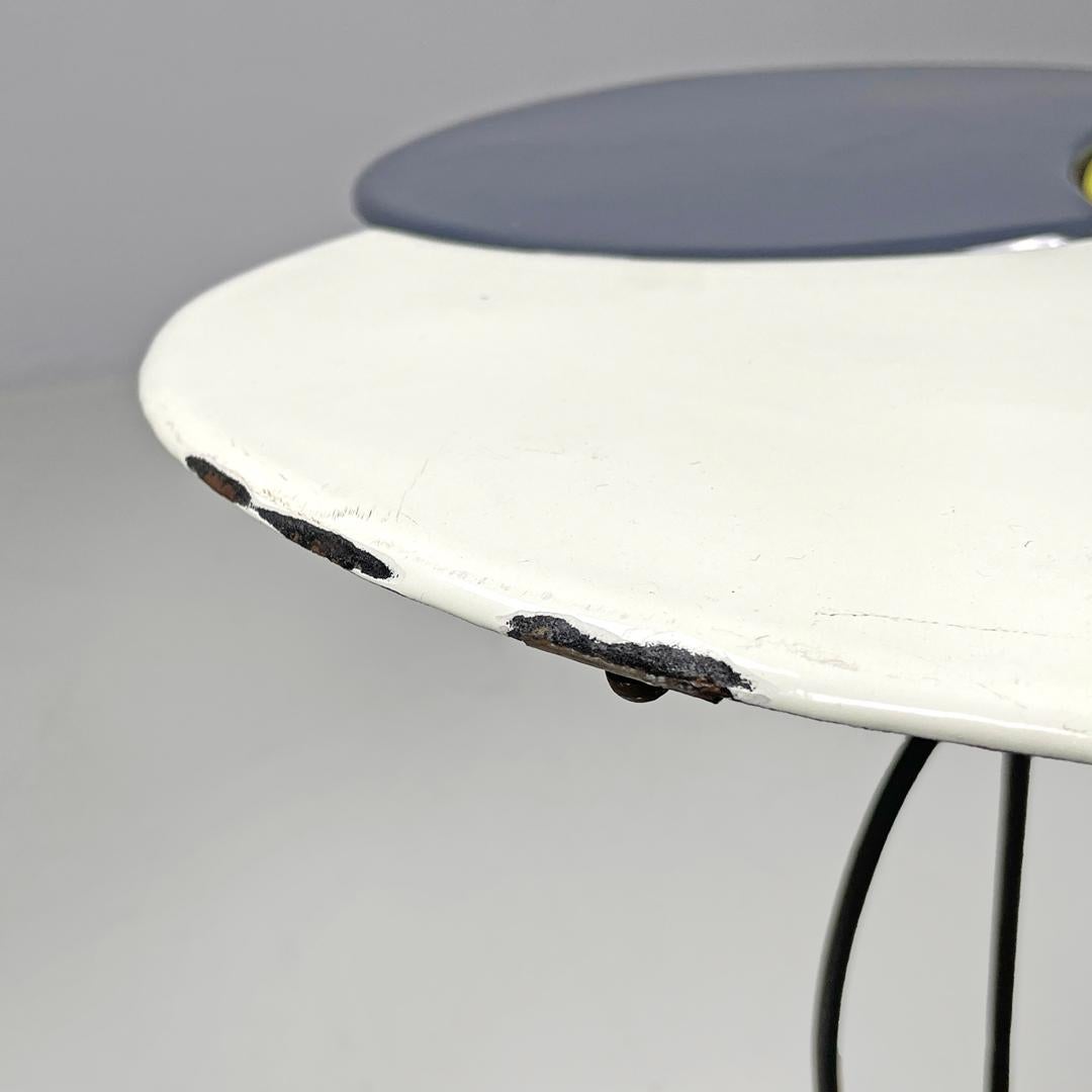 Table basse italienne en fer forgé et émail gris jaune, milieu du siècle dernier, années 1950 en vente 9