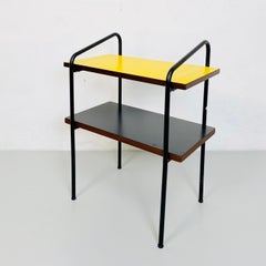 Italian Mid-Century Modern Yellow and Black Bedside Table, 1960s