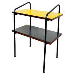 Retro Italian Mid-Century Modern Yellow and Black Bedside Table, 1960s