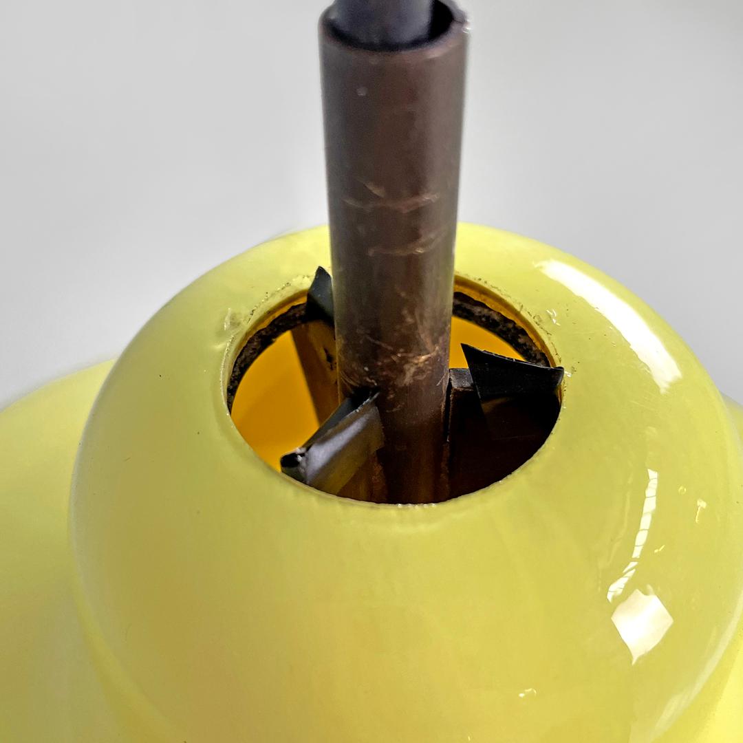Italian mid-century modern yellow Murano glass chandelier Vignelli Venini, 1950s For Sale 5