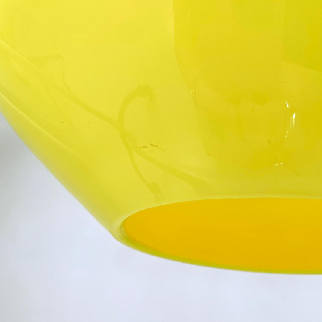 Italian mid-century modern yellow Murano glass chandelier Vignelli Venini, 1950s For Sale 11
