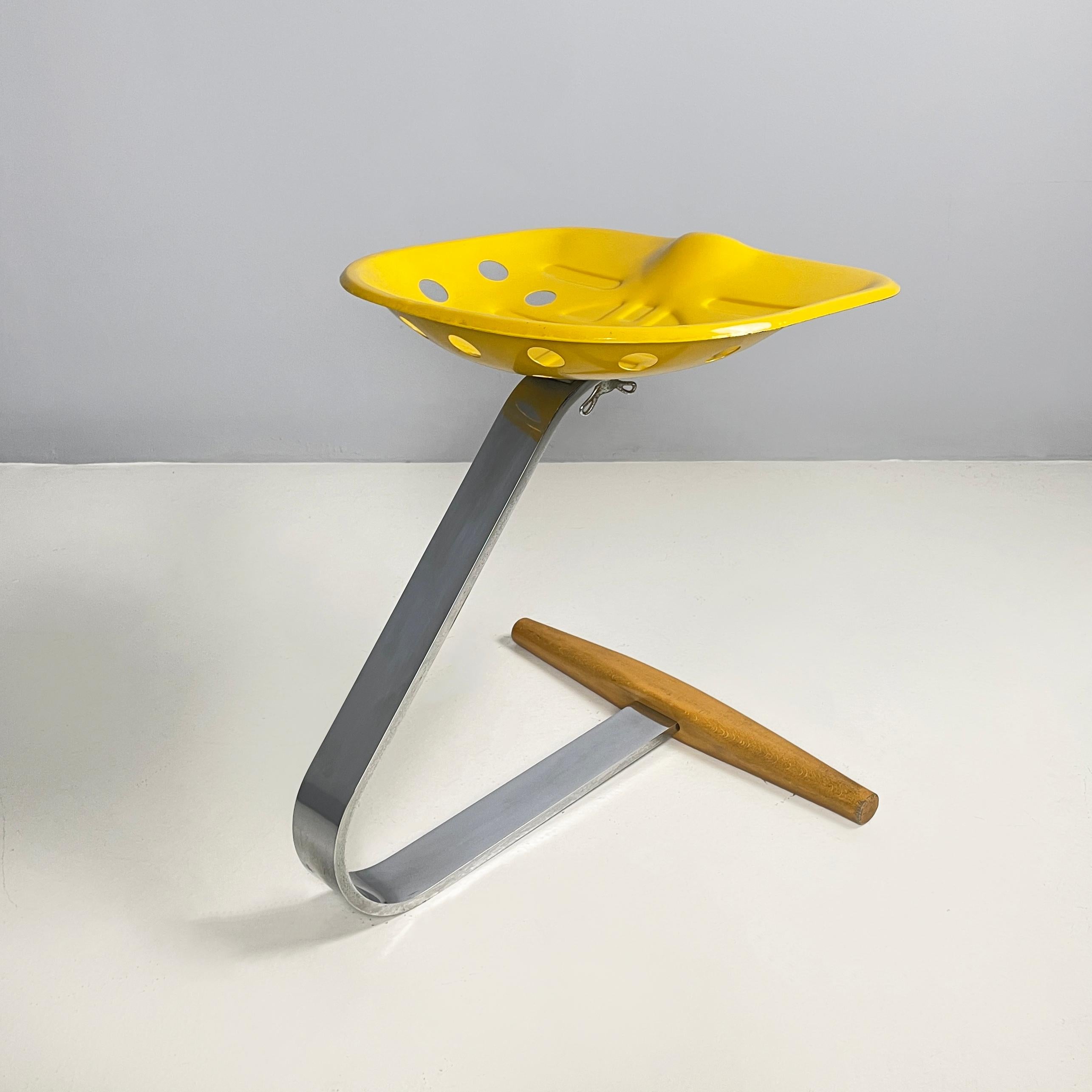 Mid-20th Century Italian mid-century modern yellow Stool Mezzadro by Castiglioni Zanotta, 1960s
