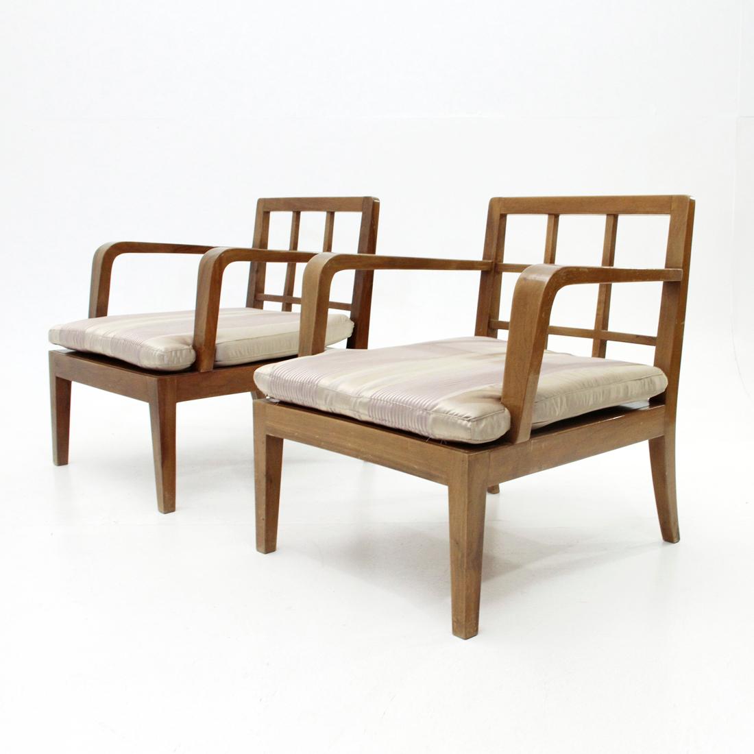 Mid-20th Century Italian Mid-Century Modernist Armchair, 1940s, Set of 2