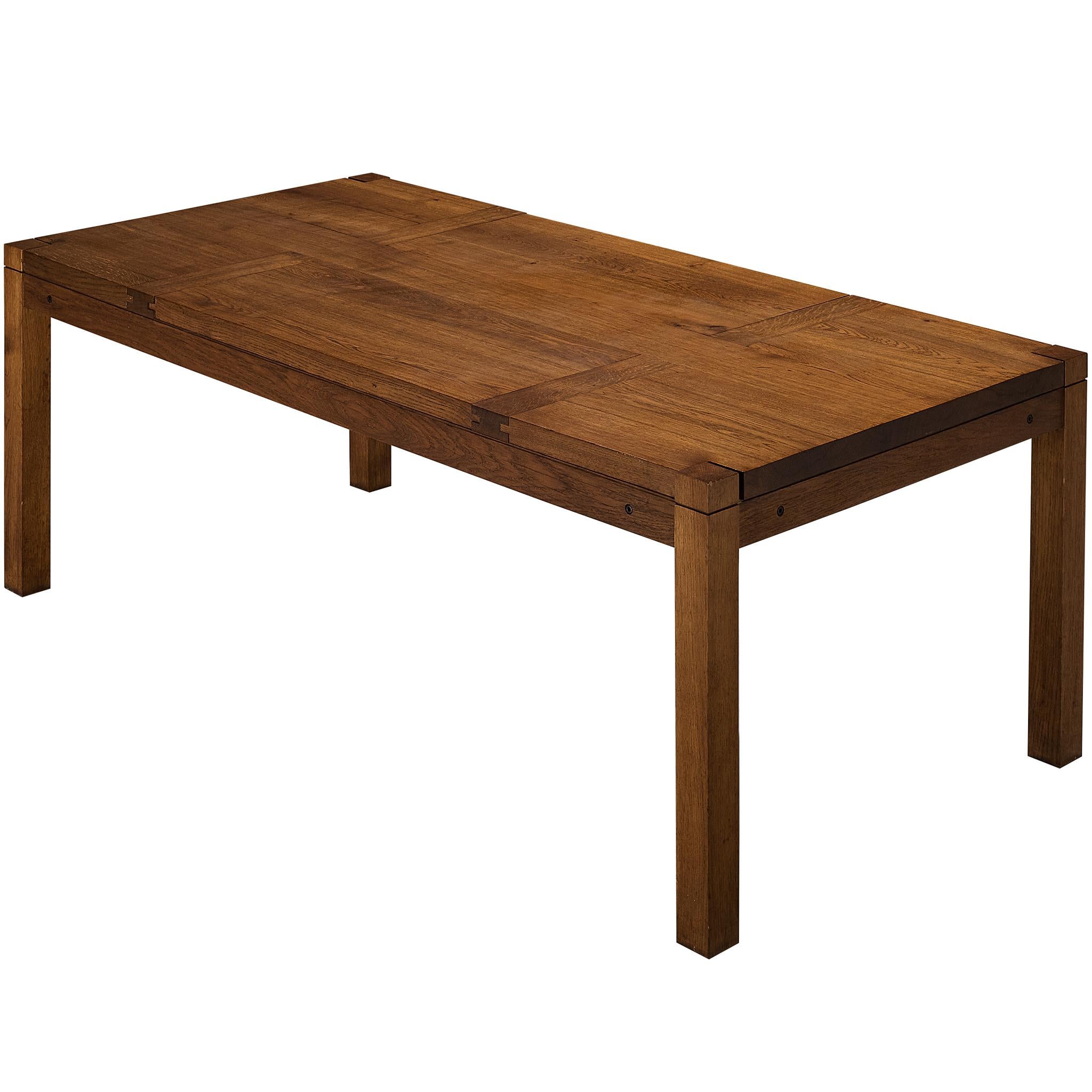 Italian Mid-Century Modernist Dining Table in Oak