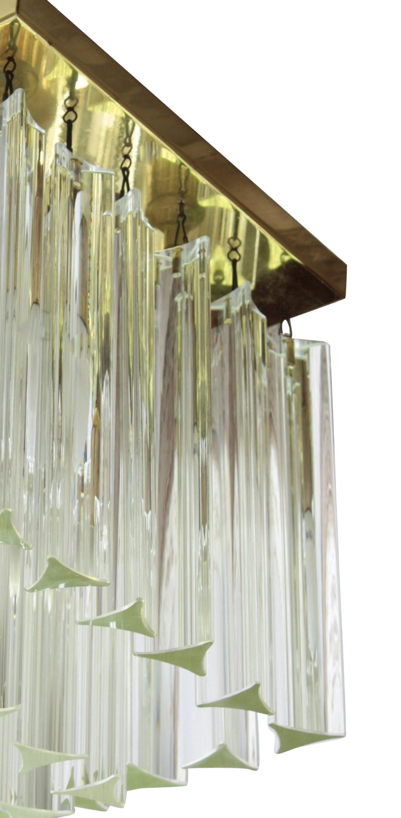 Italian Modernist Triedri Camer Murano Glass Ceiling Light Fixture, 1970s In Excellent Condition In Barcelona, ES