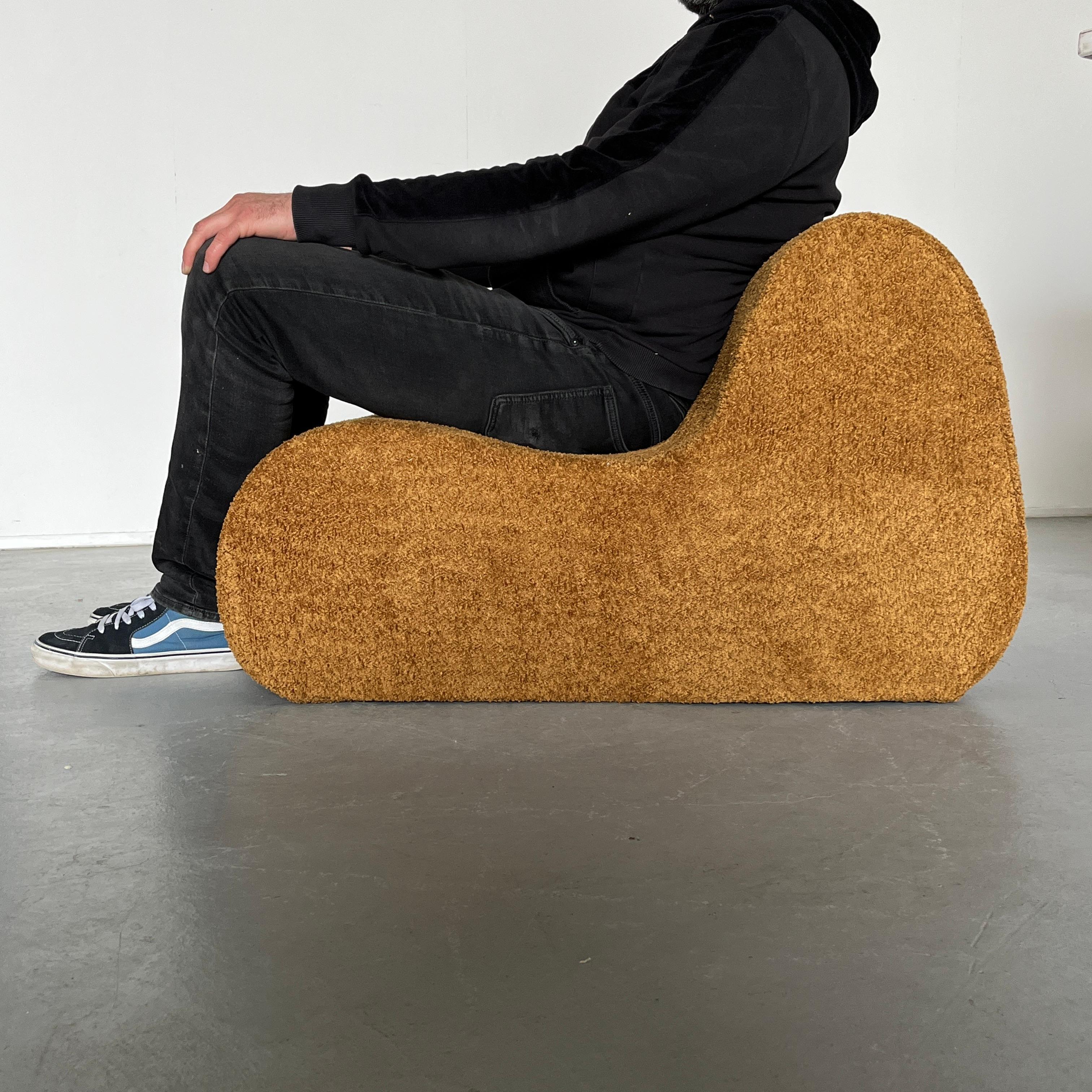 Italian Mid-Century Modular Sofa or Seating Set in Ochre Boucle, 1970s Italy 8