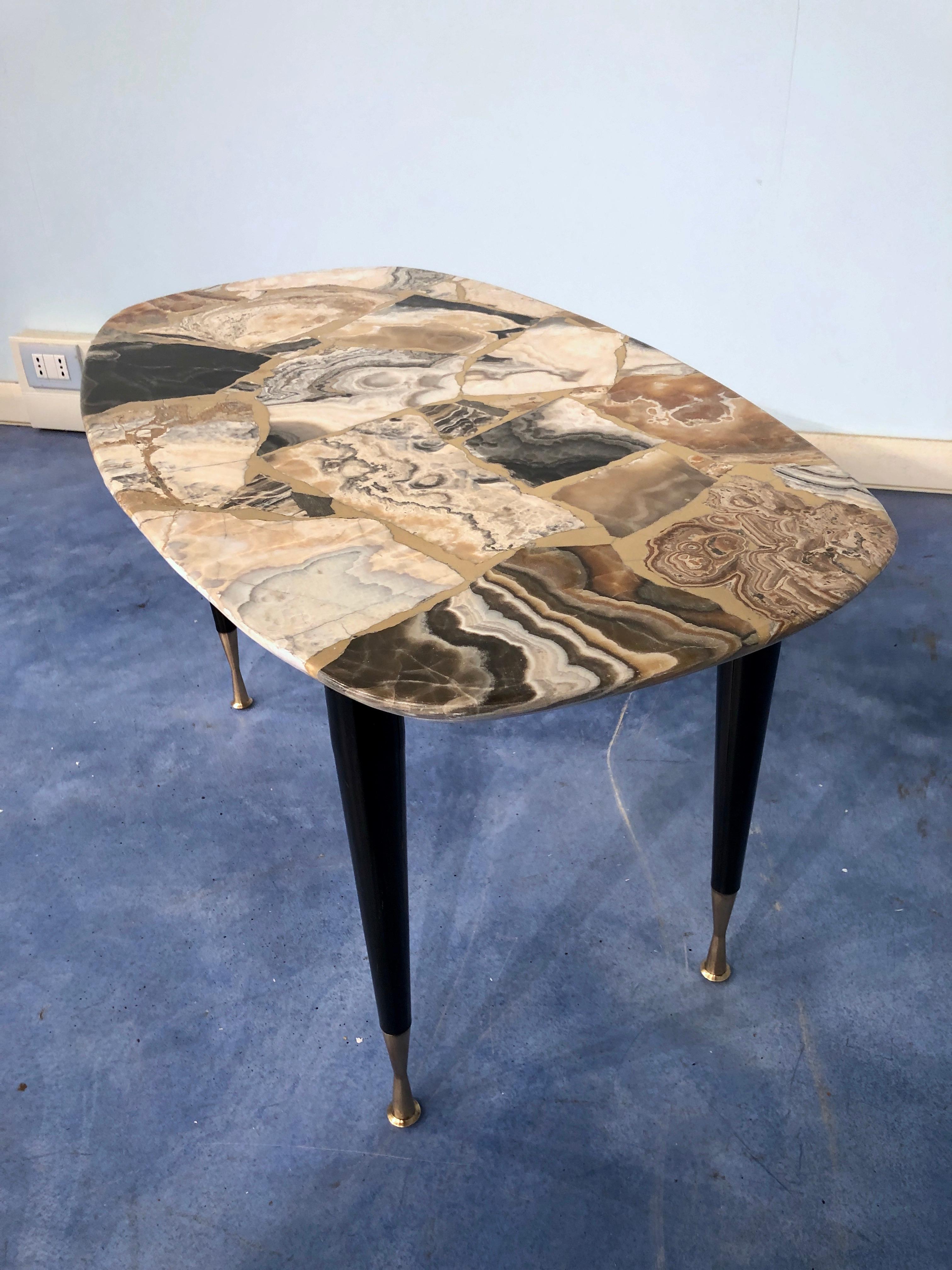 Italian Midcentury Mosaic Marble Coffee Table 4