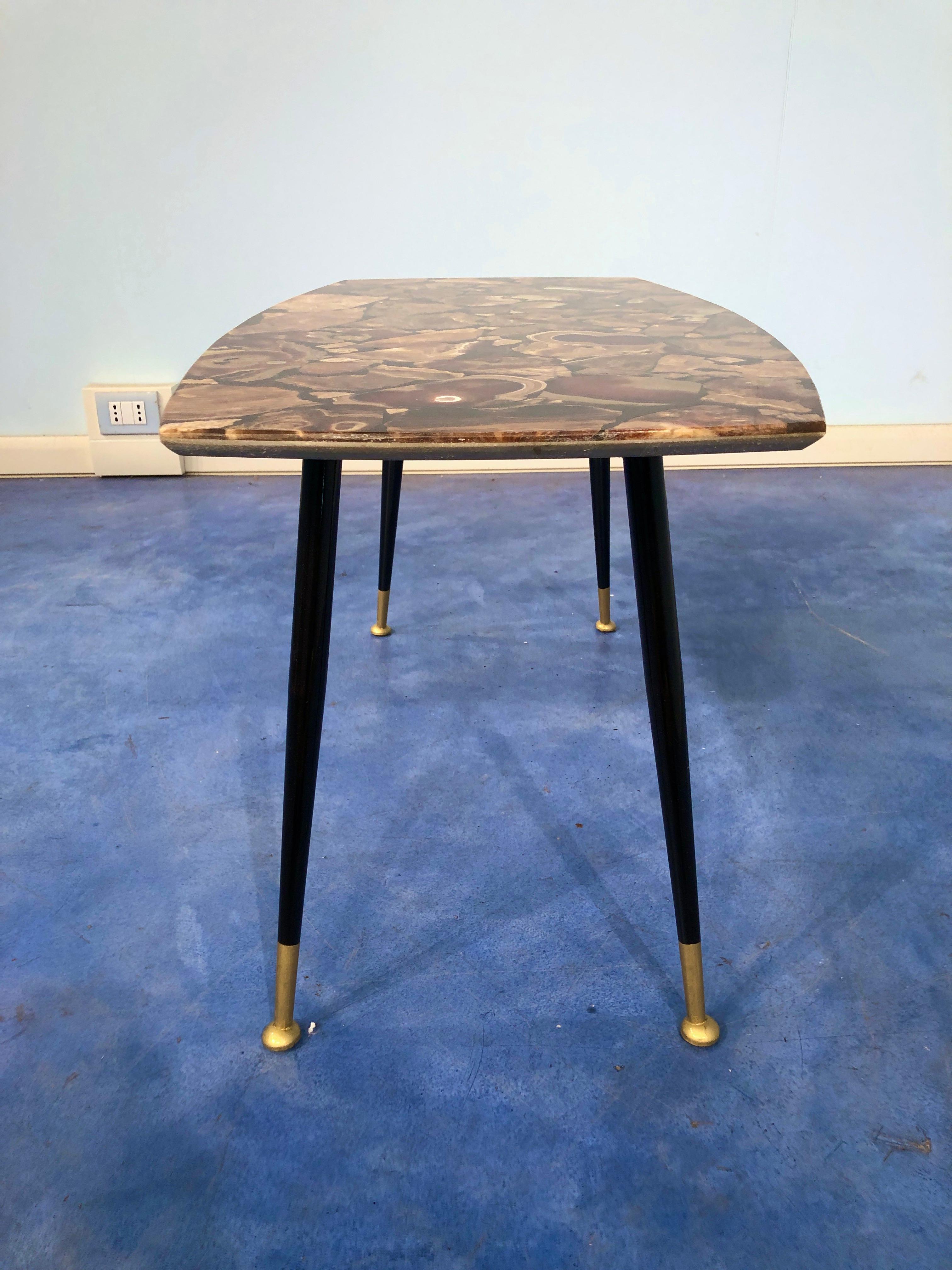 Italian Midcentury Mosaic Marble Coffee Table, 1950 For Sale 8