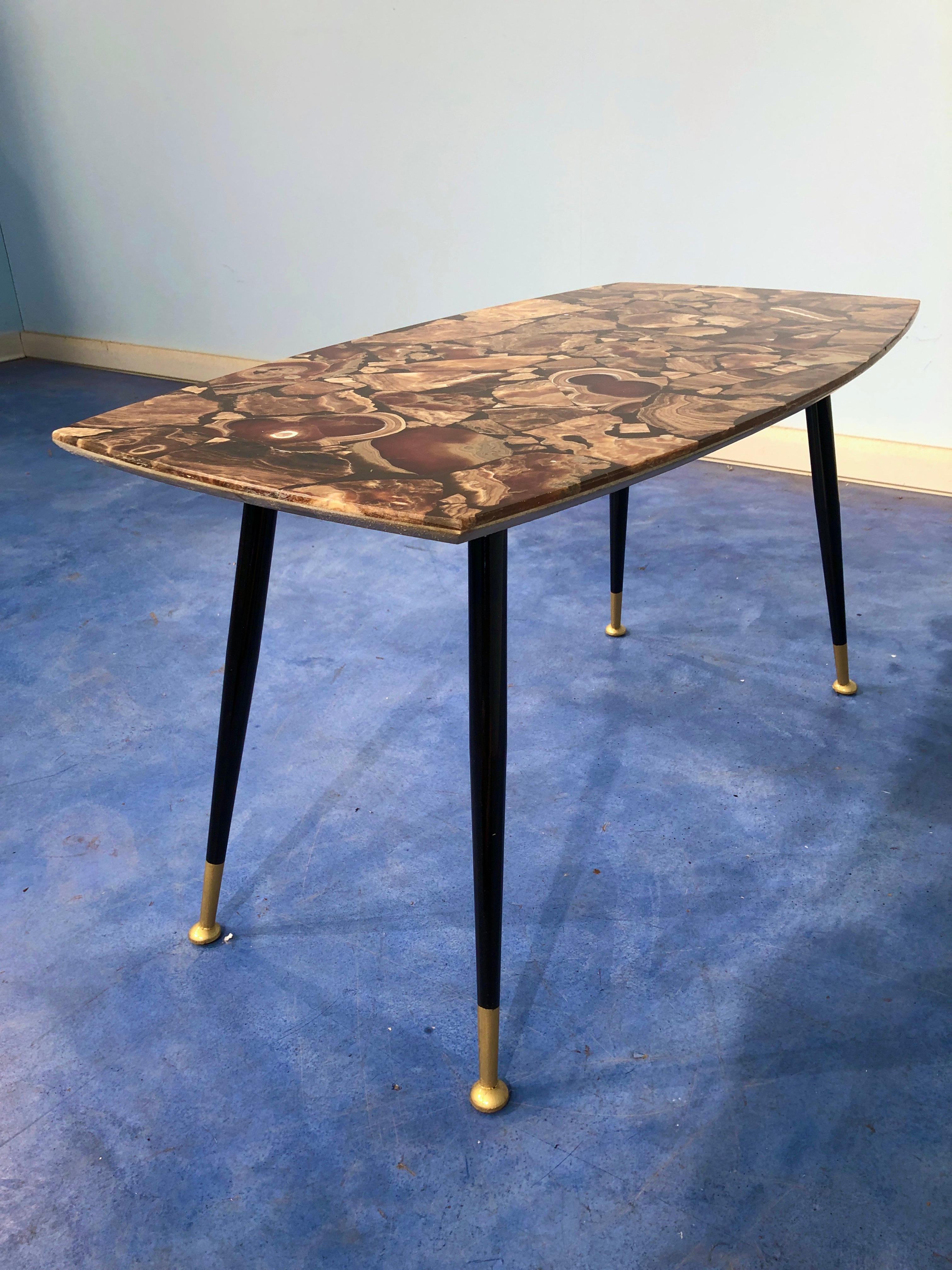 Italian Midcentury Mosaic Marble Coffee Table, 1950 For Sale 9