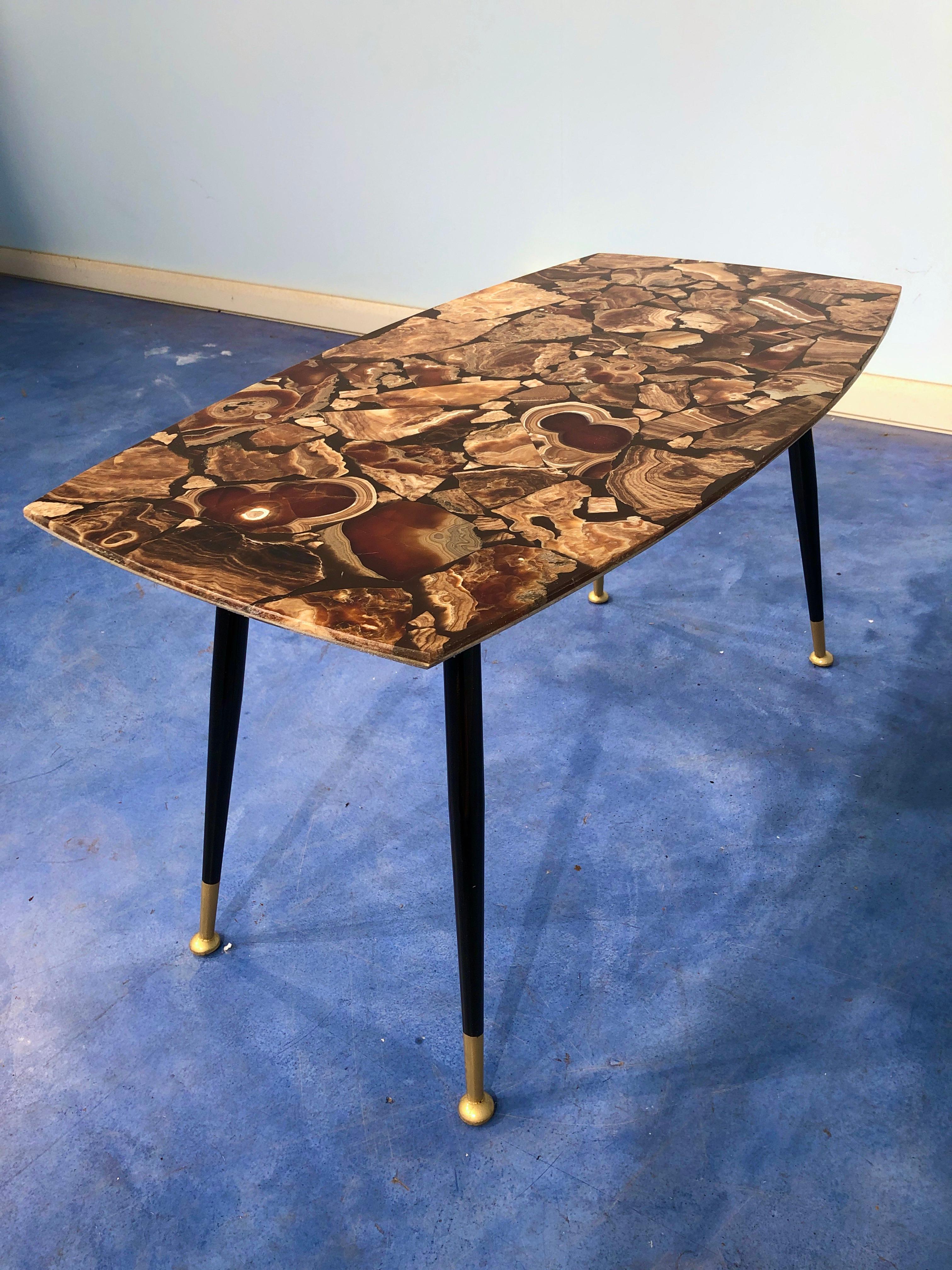 Italian Midcentury Mosaic Marble Coffee Table, 1950 For Sale 10