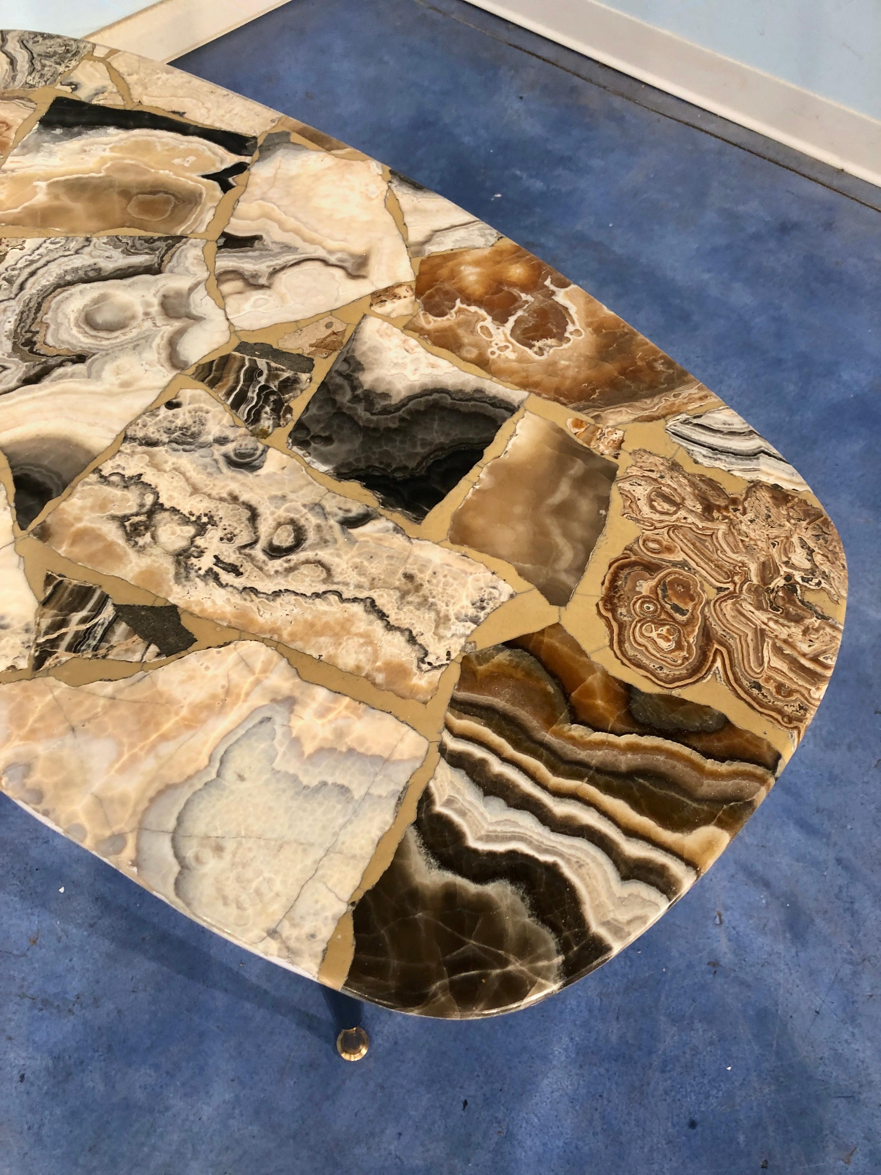 Italian Midcentury Mosaic Marble Coffee Table 12