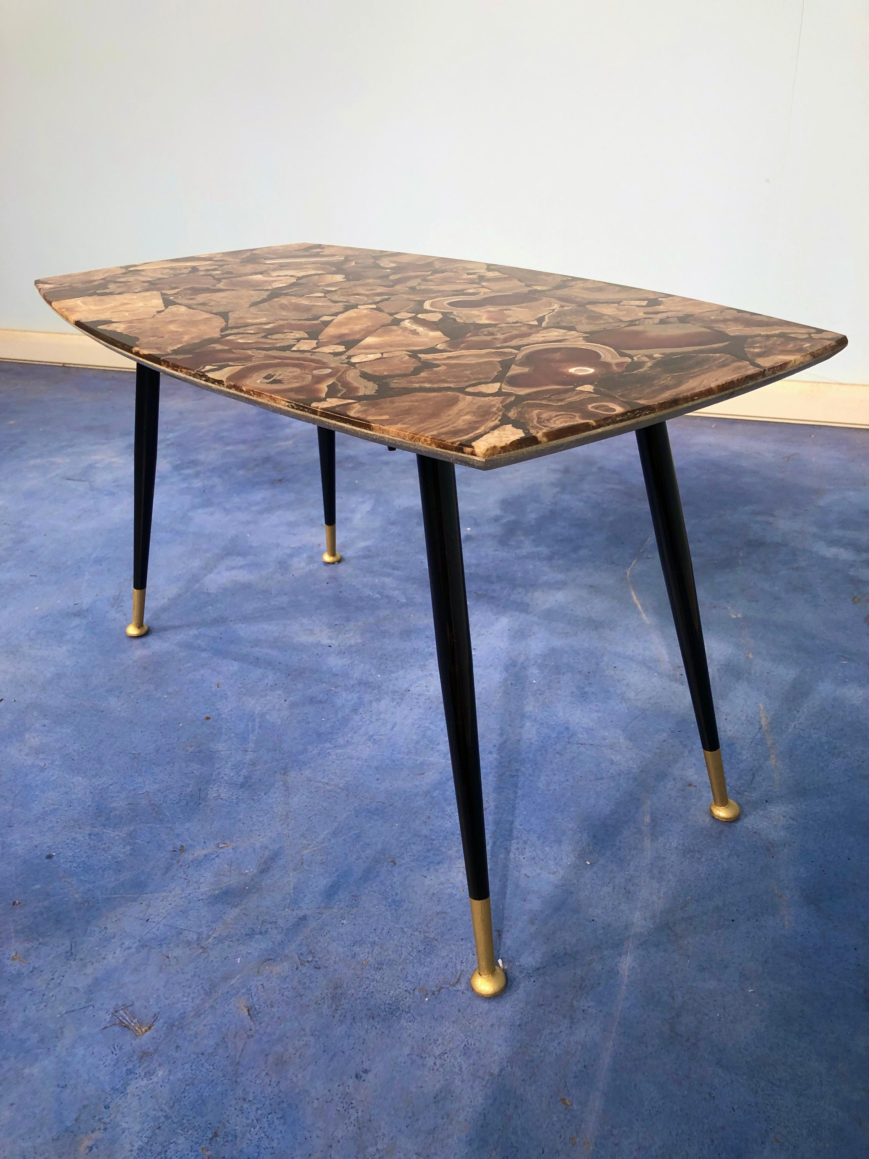 Italian Midcentury Mosaic Marble Coffee Table, 1950 For Sale 1