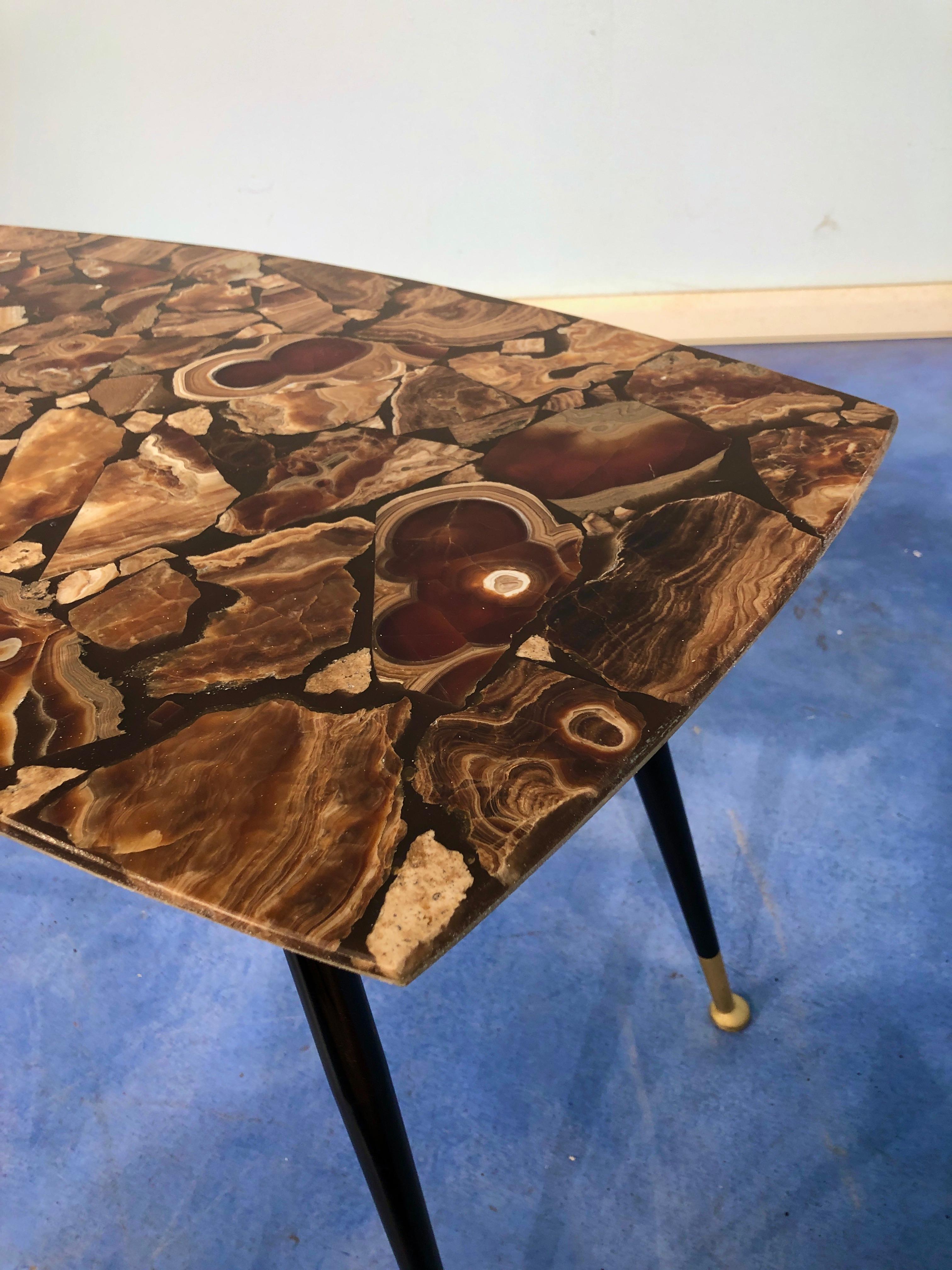 Italian Midcentury Mosaic Marble Coffee Table, 1950 For Sale 3