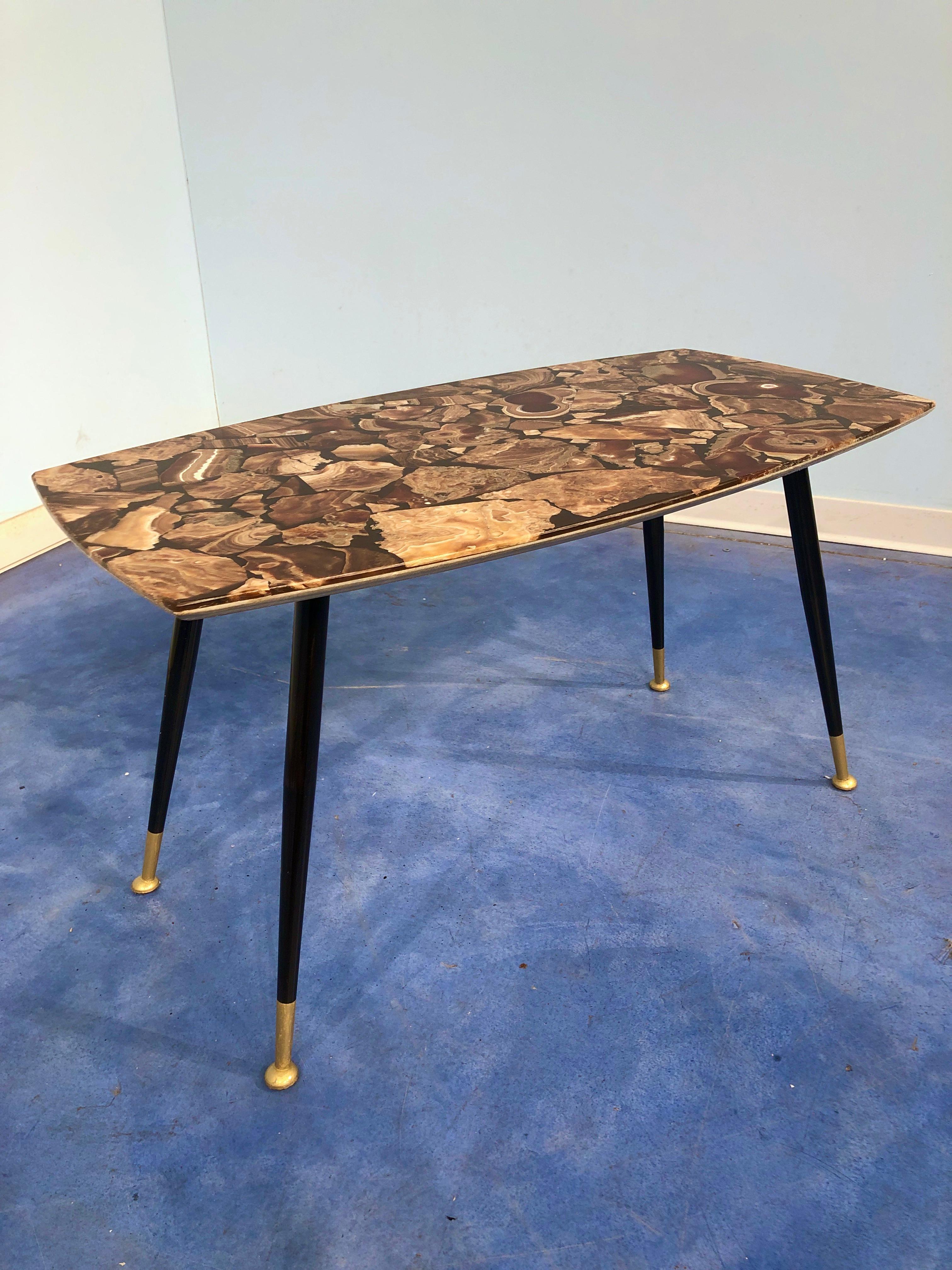 Italian Midcentury Mosaic Marble Coffee Table, 1950 For Sale 4