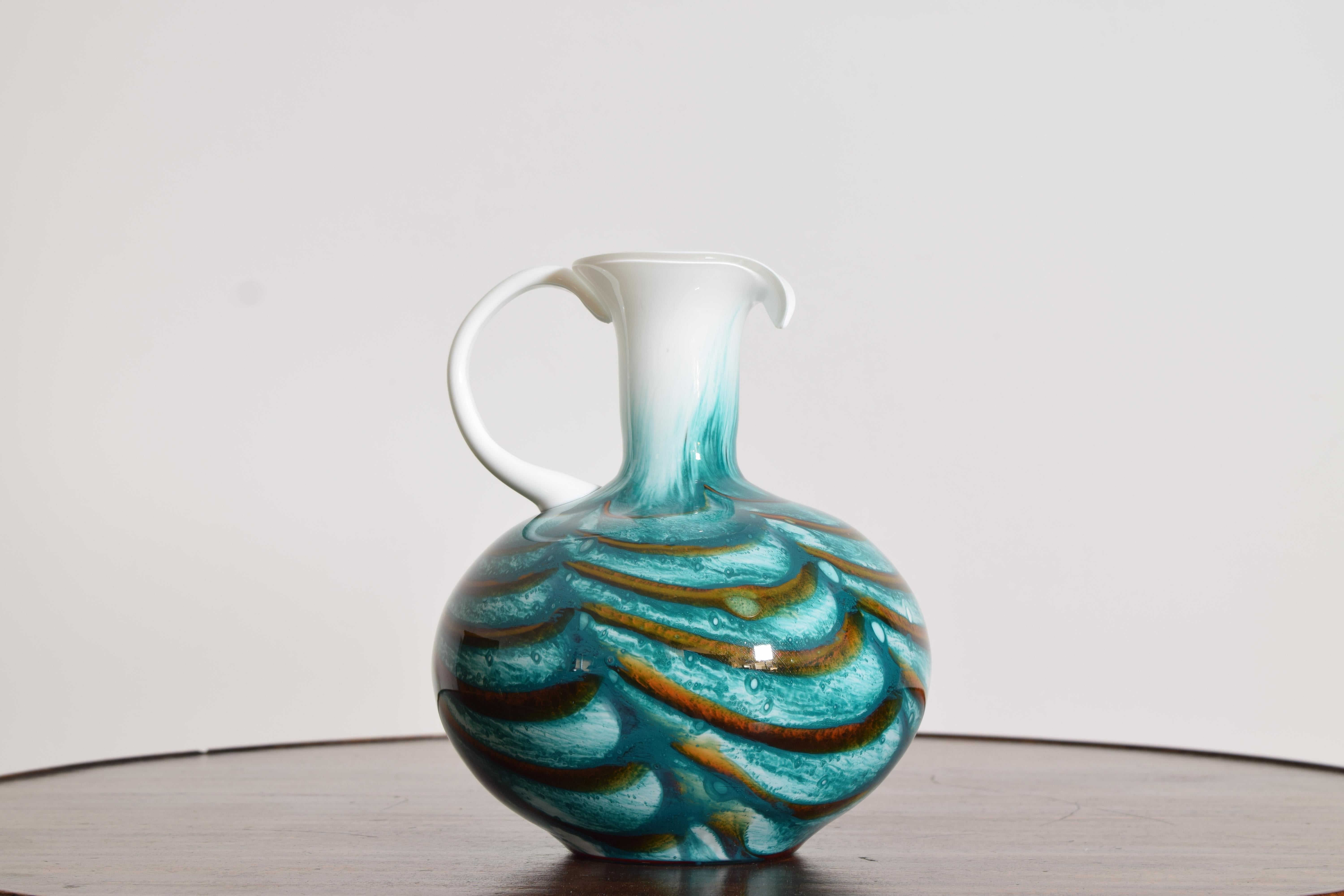 Jarra italiana de cristal artístico de Murano de mediados de siglo Moderno de mediados de siglo en venta