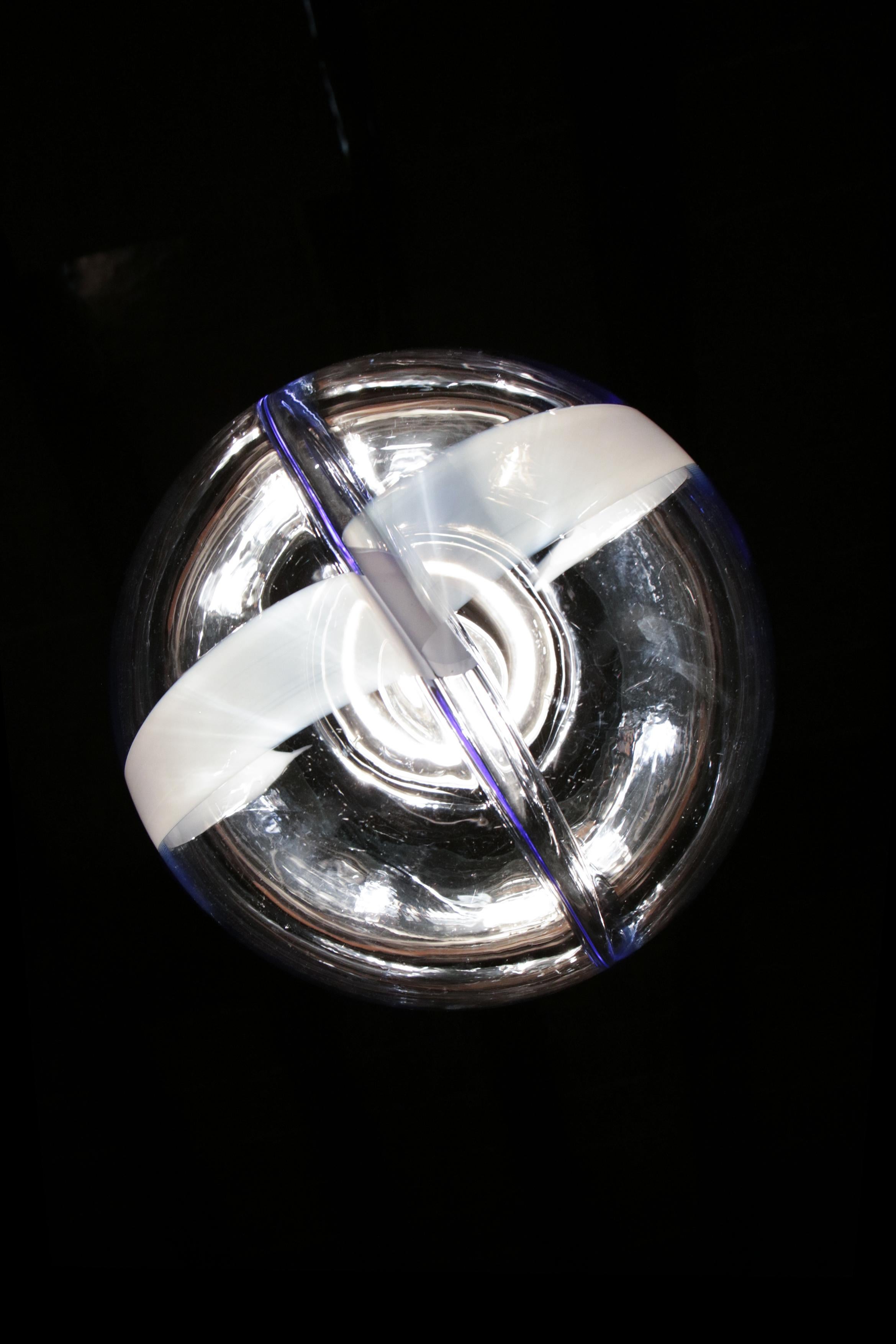 Italian Mid-Century Murano Ball Glass Pendant Lamp by Toni Zuccheri, 1960s For Sale 14