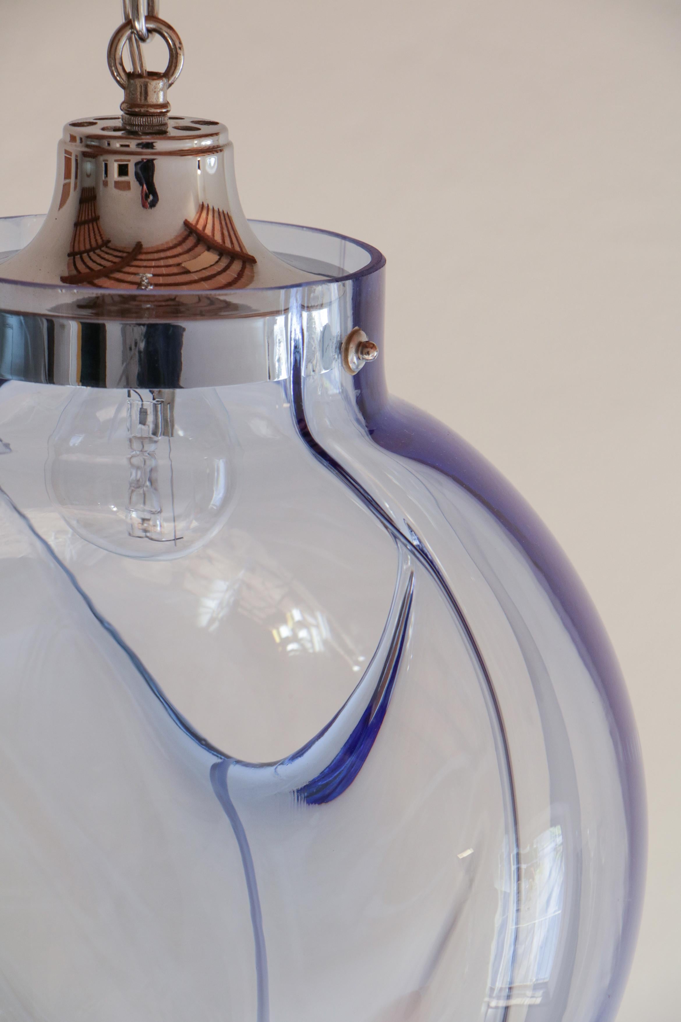 Italian Mid-Century Murano Ball Glass Pendant Lamp by Toni Zuccheri, 1960s For Sale 3