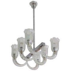 Italian Midcentury Murano Chandelier by Barovier & Toso, 1940s