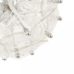 Italian Mid-Century Murano Chrome and Glass Disk Chandelier