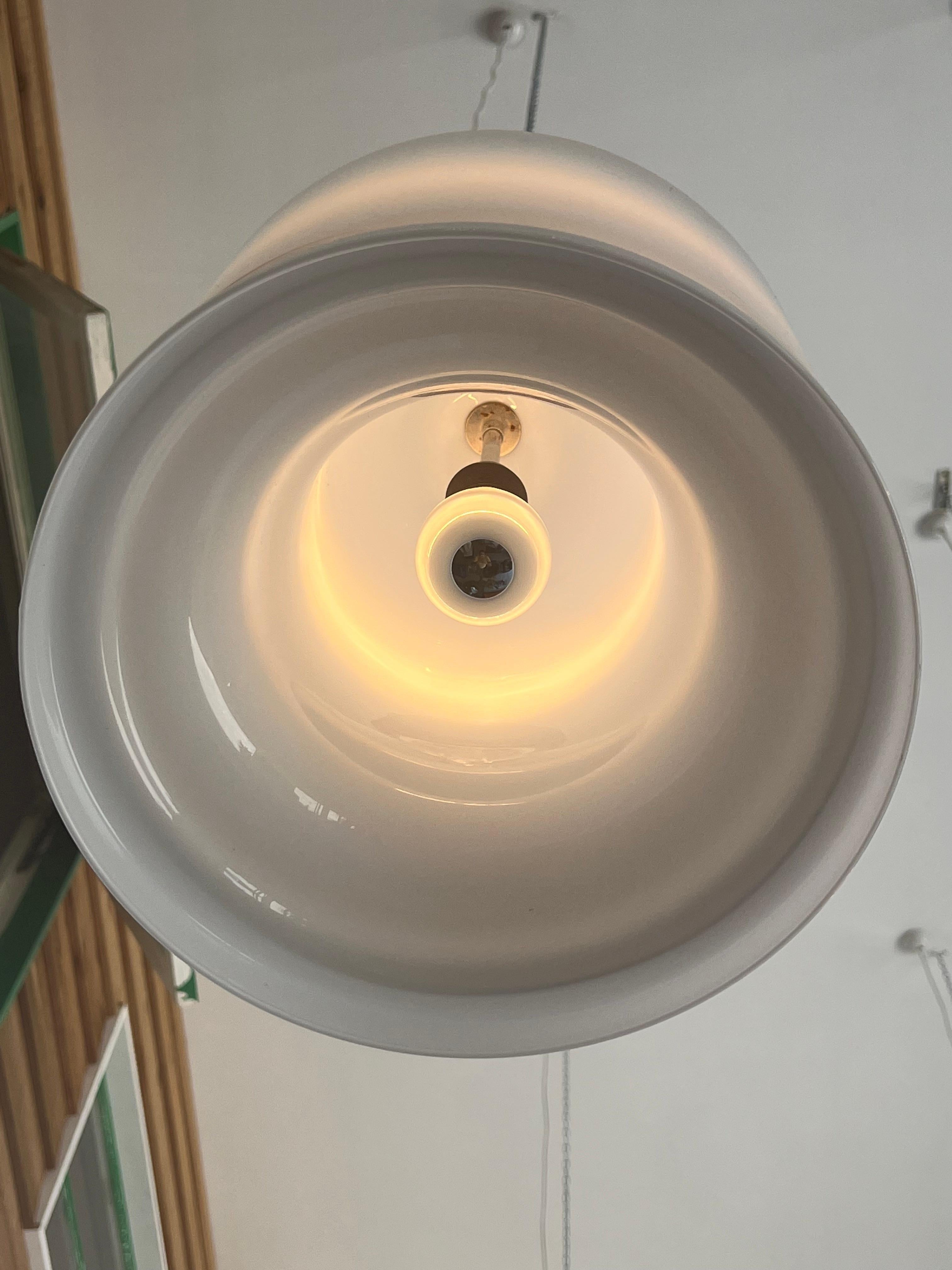 Mid-Century Modern Italian Venini Mid Century Murano Glass Bell Pendant Light  For Sale