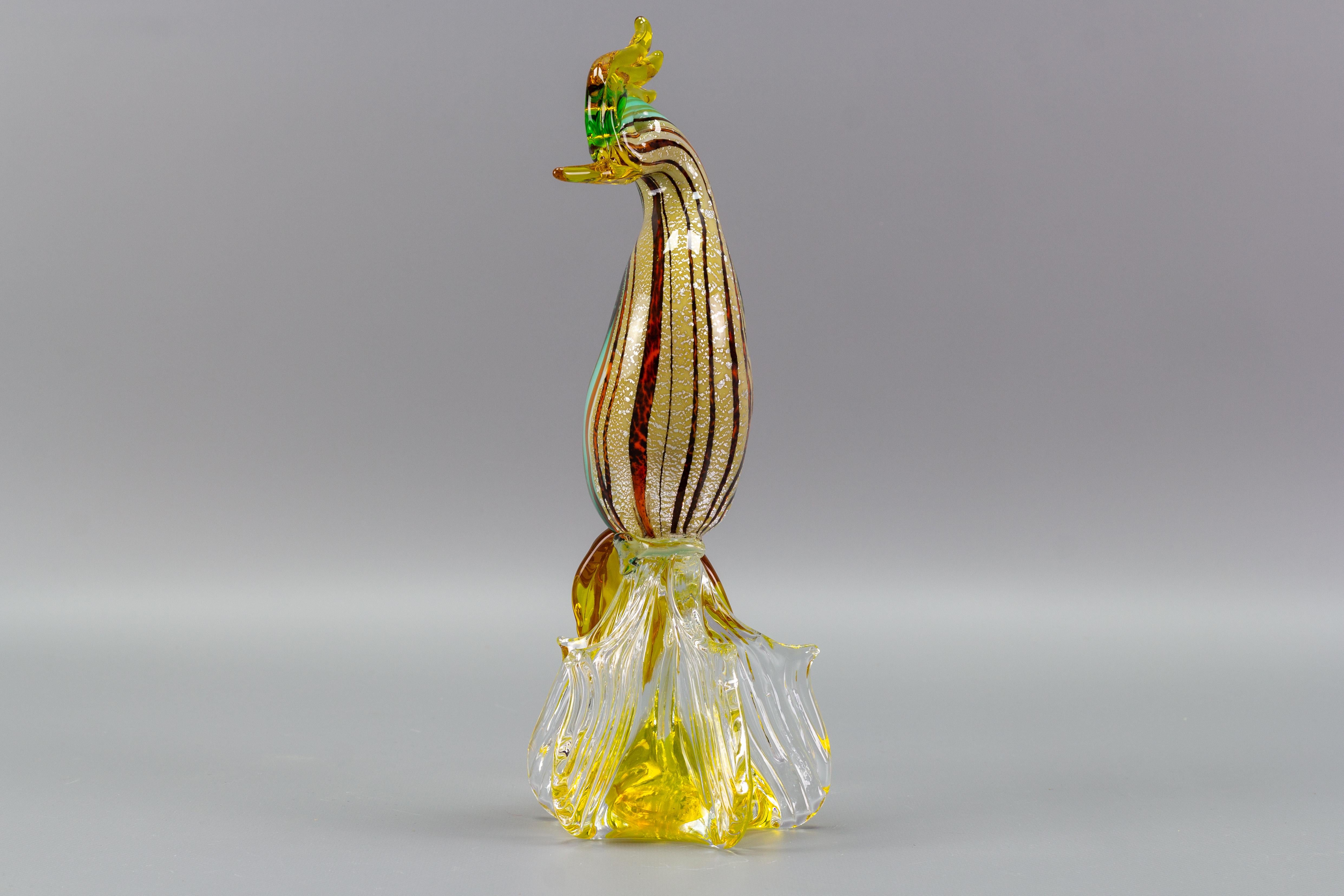 Italian Mid-Century Murano Glass Bird Sculpture 