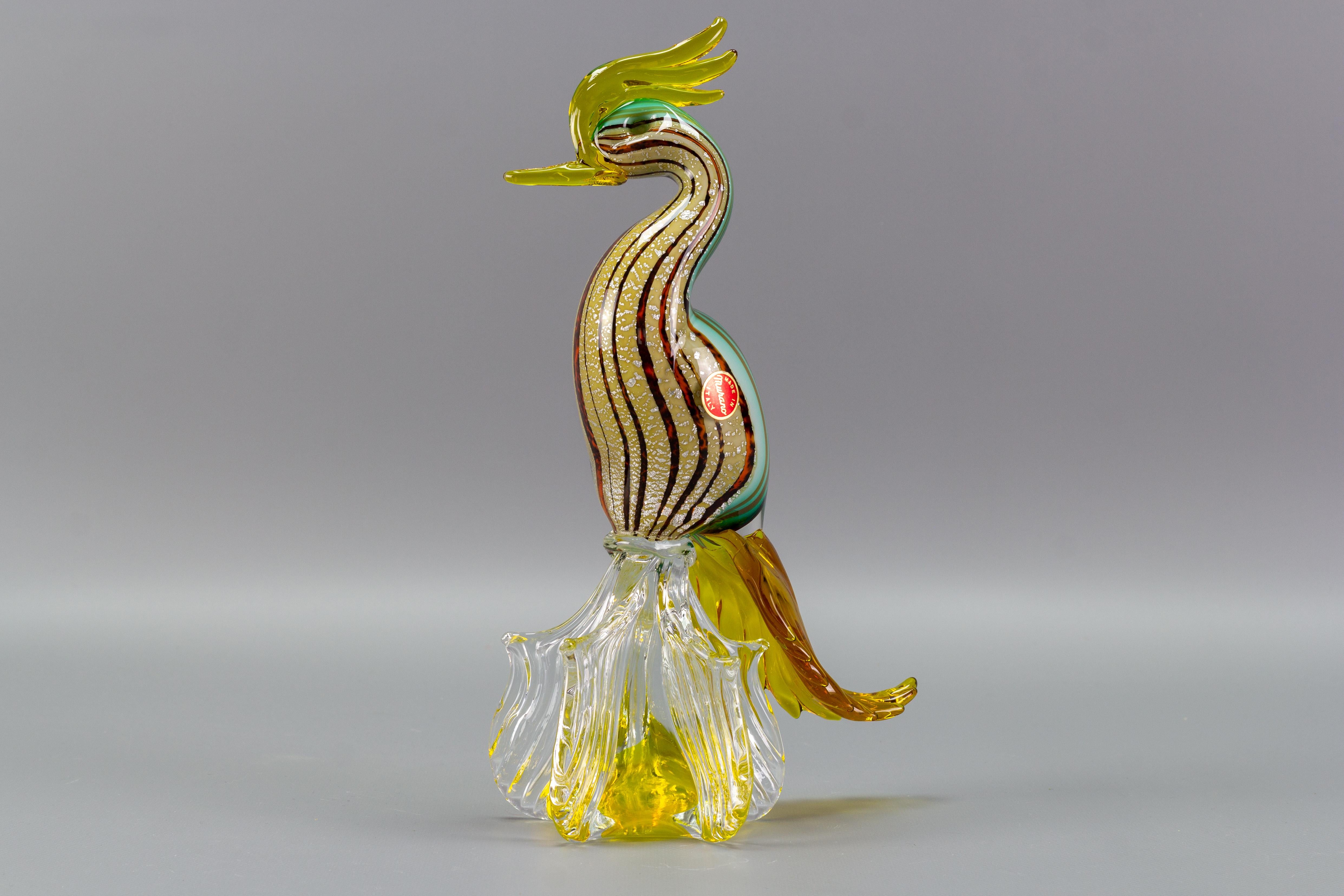 Mid-Century Modern Italian Mid-Century Murano Glass Bird Sculpture 