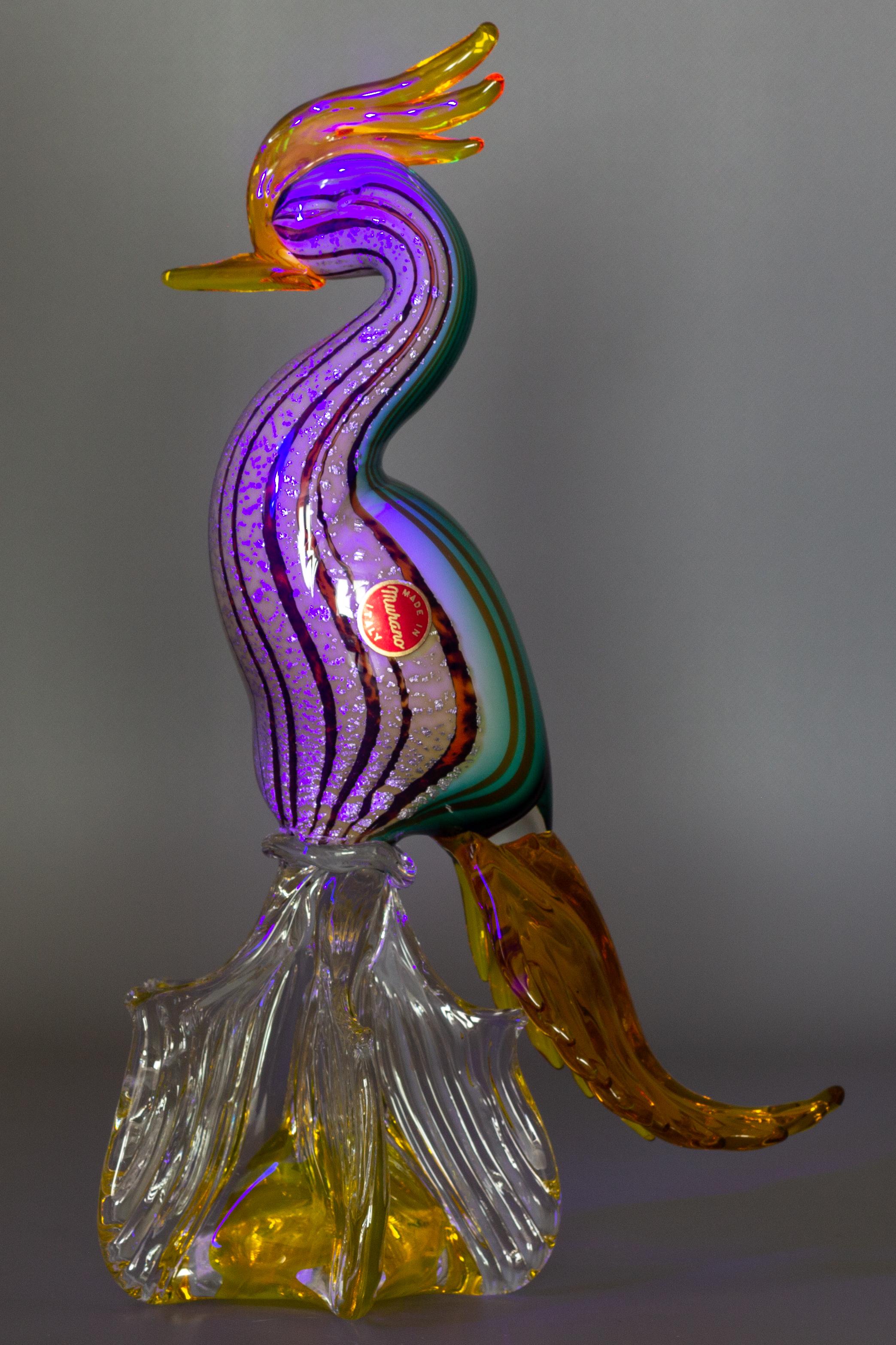 Mid-20th Century Italian Mid-Century Murano Glass Bird Sculpture 