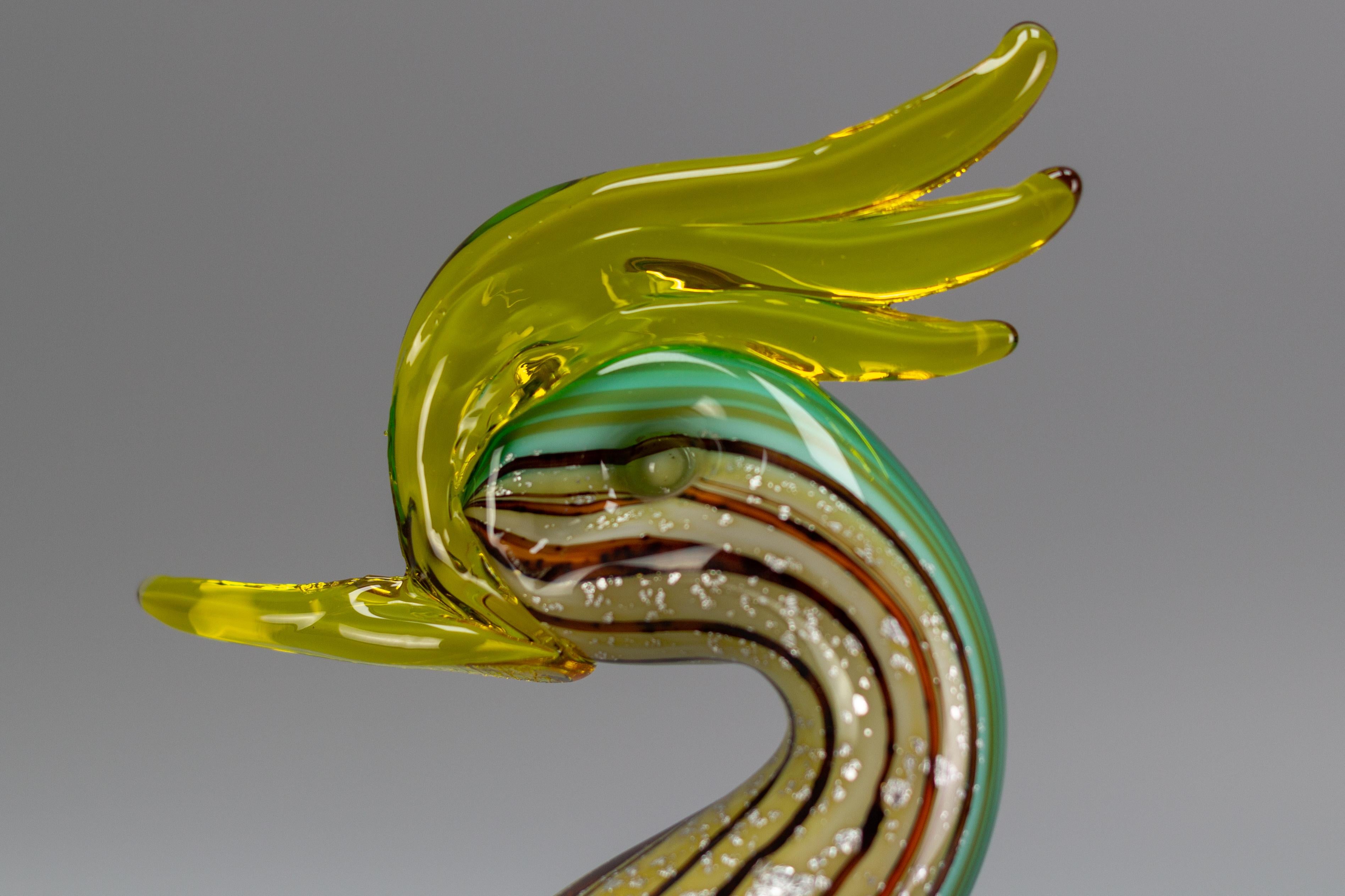 Italian Mid-Century Murano Glass Bird Sculpture 