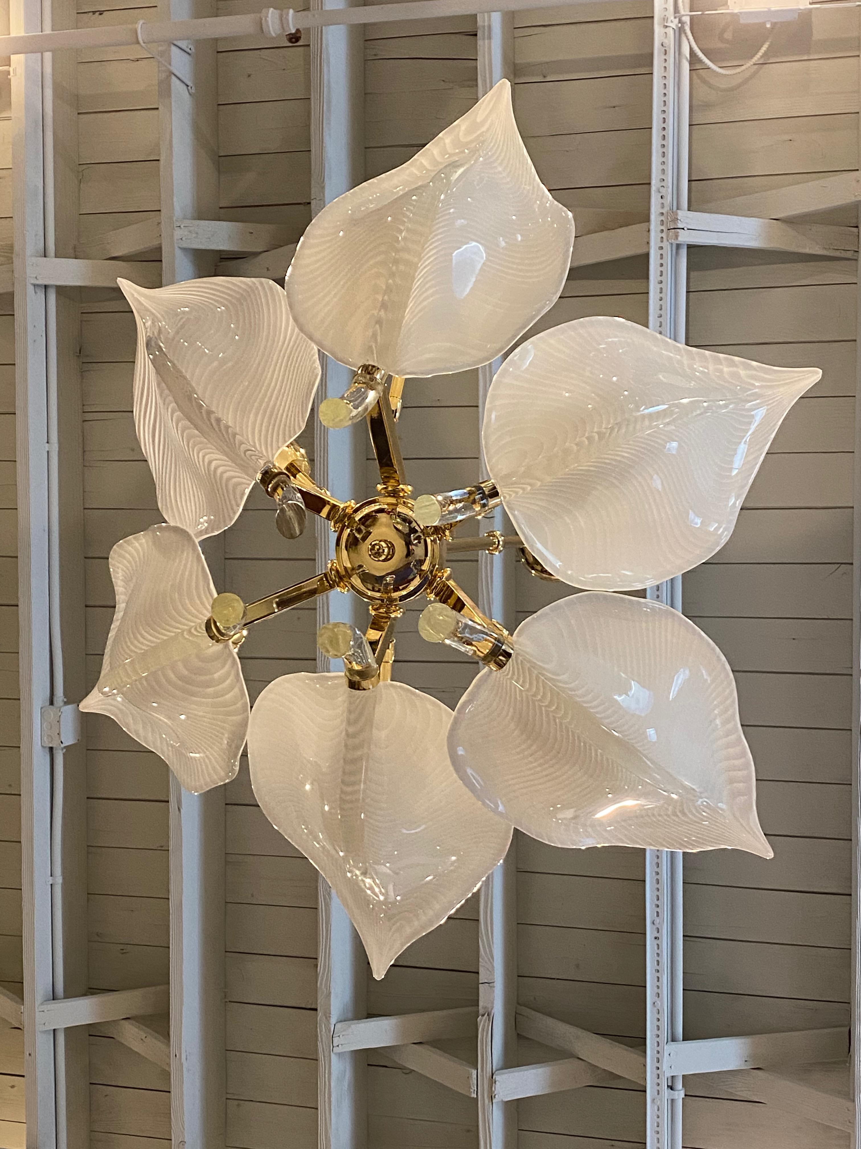 Mid-Century Modern Italian Midcentury Murano Glass Chandelier by Franco Luce