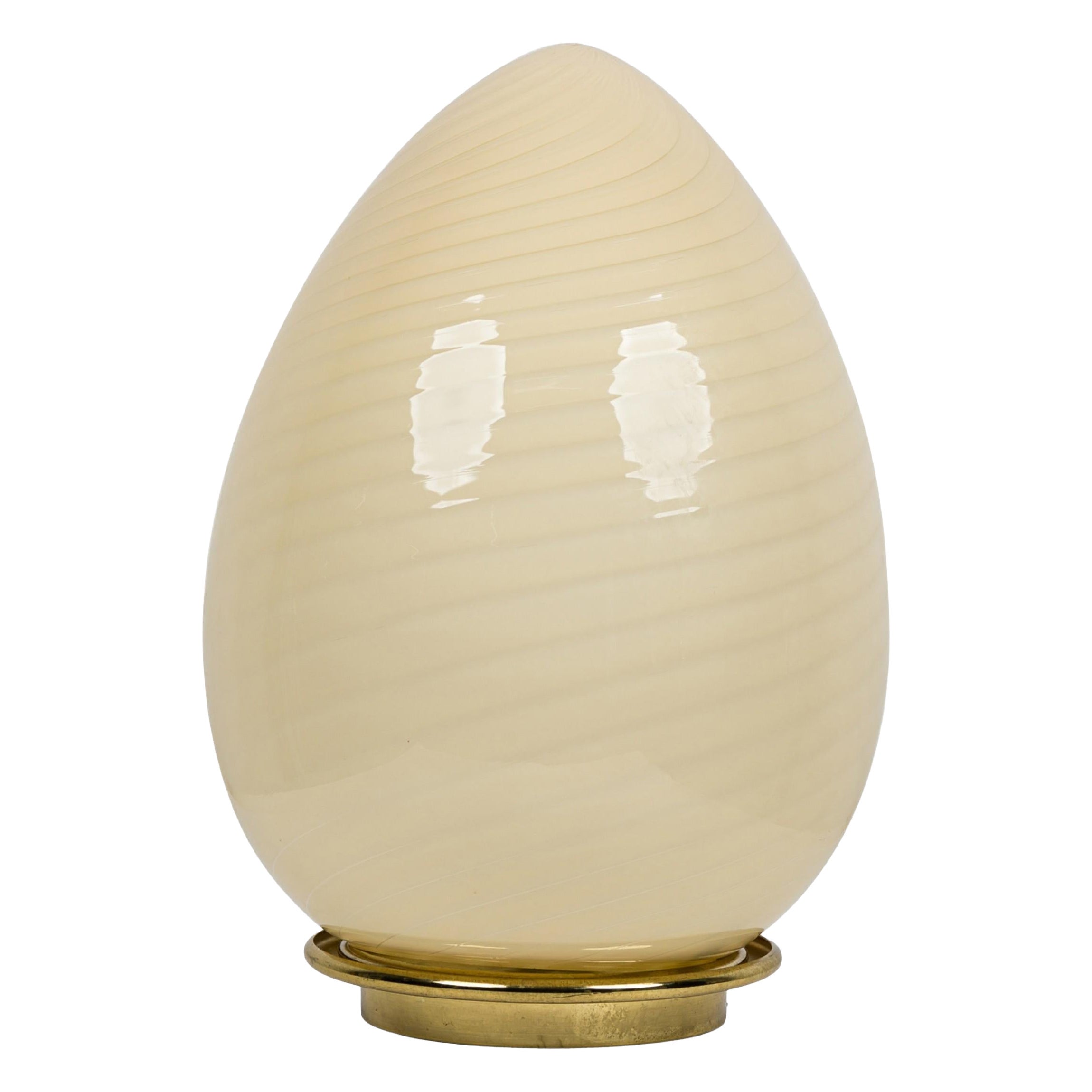 Italian Mid-Century Murano Glass Egg Lamp im Angebot