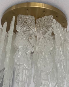 Italian Mid-Century Murano Glass Leaf Chandelier or Flushmount, 1970s