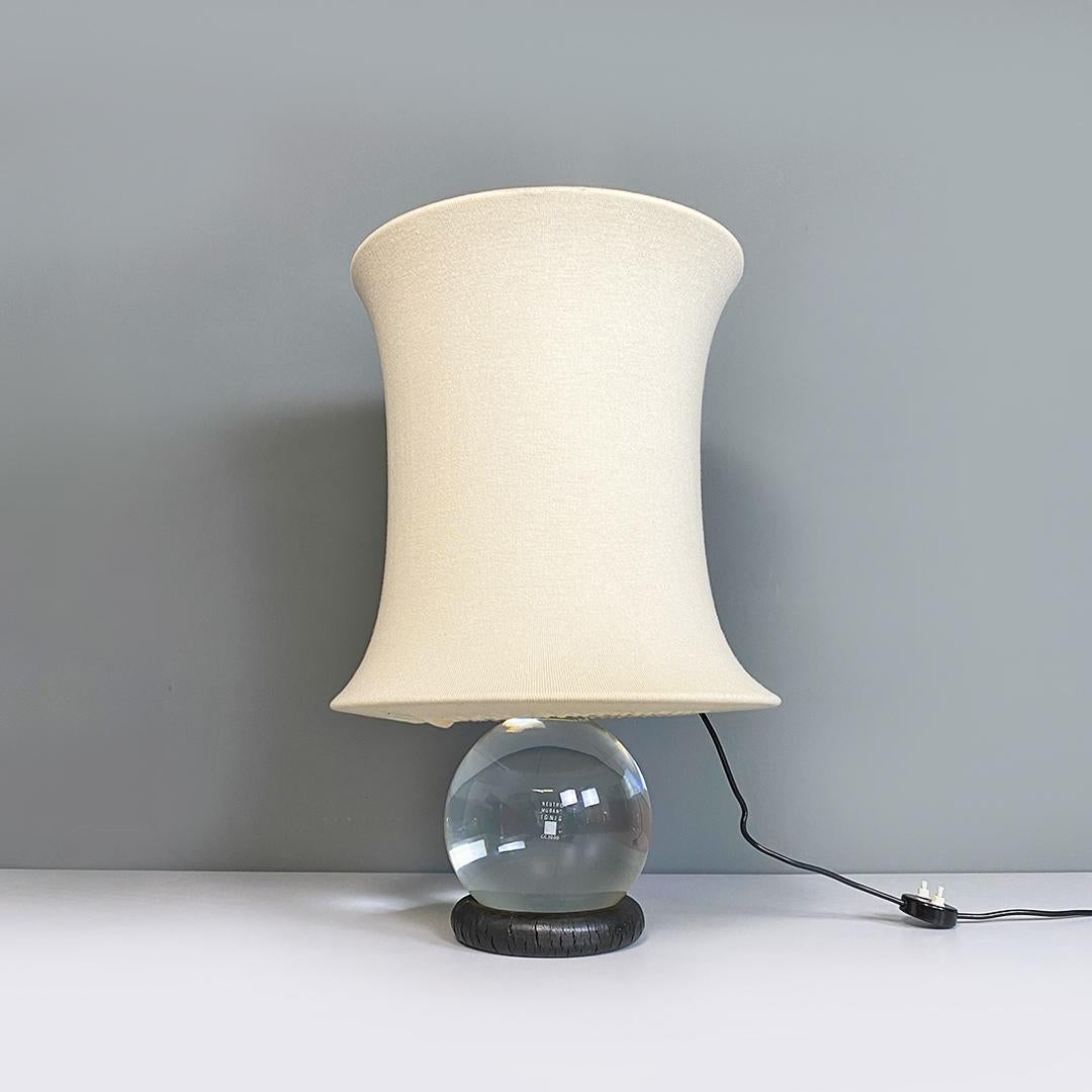 Fabric Italian Midcentury Murano Glass Lotus Table Lamps, G. Frattini for Meroni, 1964