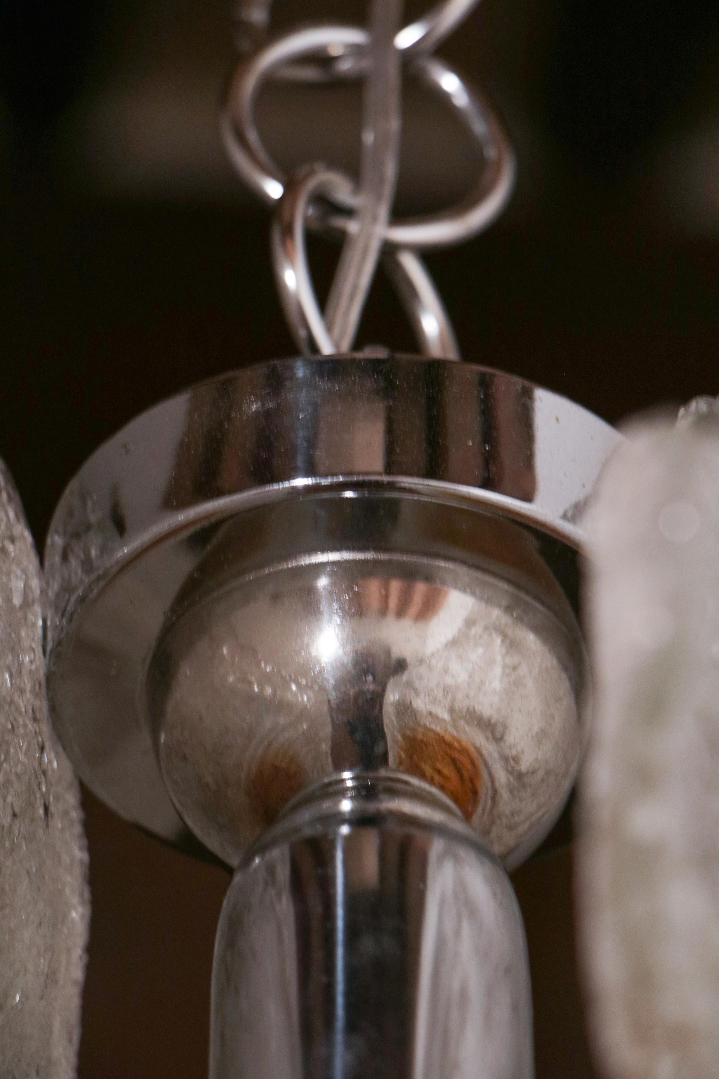 Italian Mid-Century Murano Glass Pendant Lamp Per Mazzega, 1970s For Sale 5