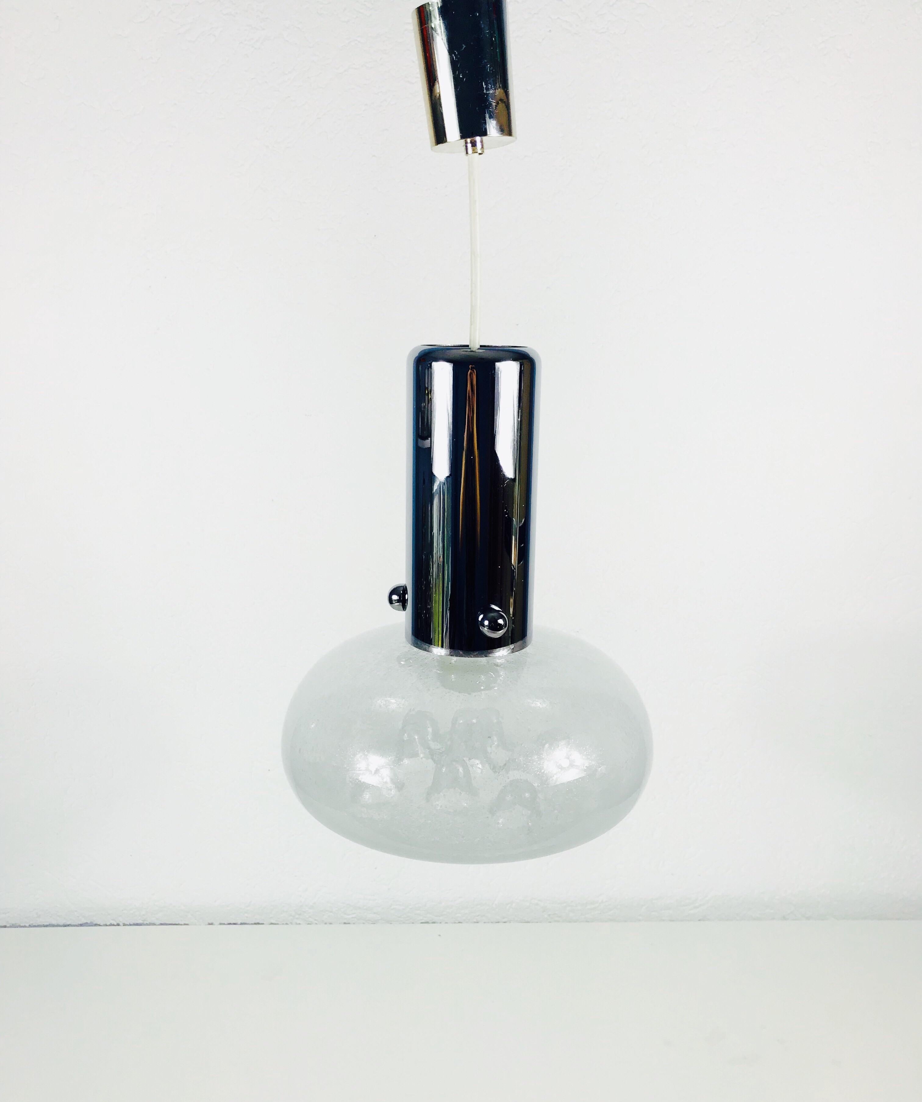 Mid-20th Century Italian Midcentury Murano Glass Pendant Light, 1960s, Italy For Sale