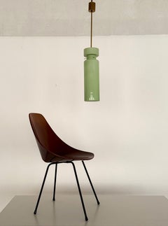 Italian Mid-Century Murano Glass Pendant Light in Kiwi Green by Vistosi, 1980s