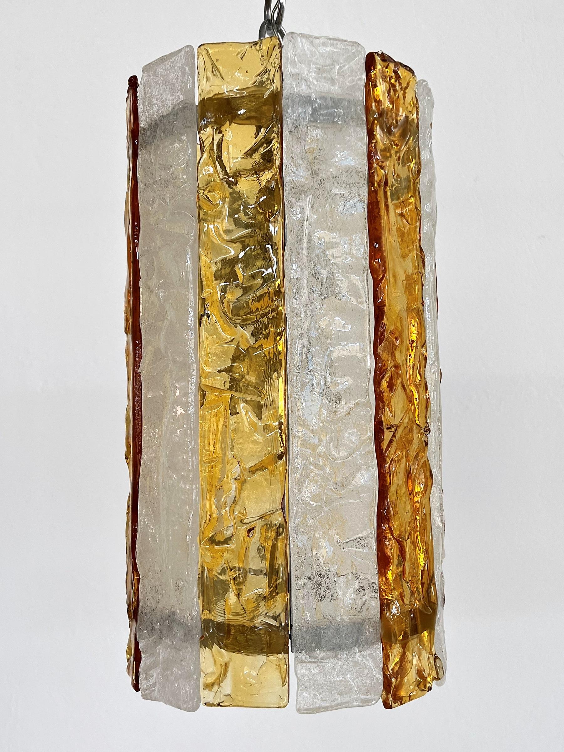 Mid-20th Century Italian Mid-Century Murano Glass Pendants by Mazzega, 1970s