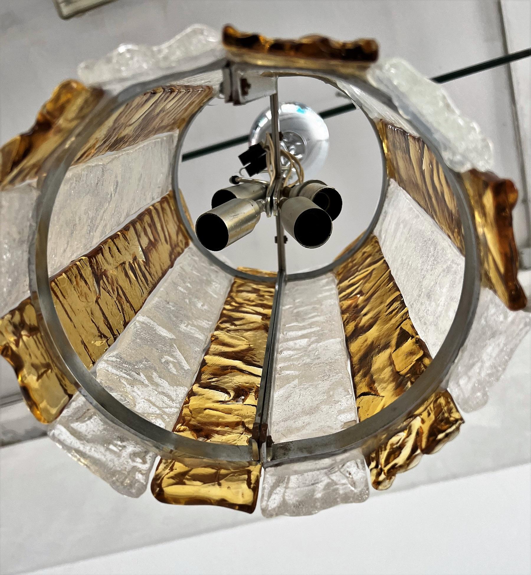 Italian Mid-Century Murano Glass Pendants by Mazzega, 1970s 3