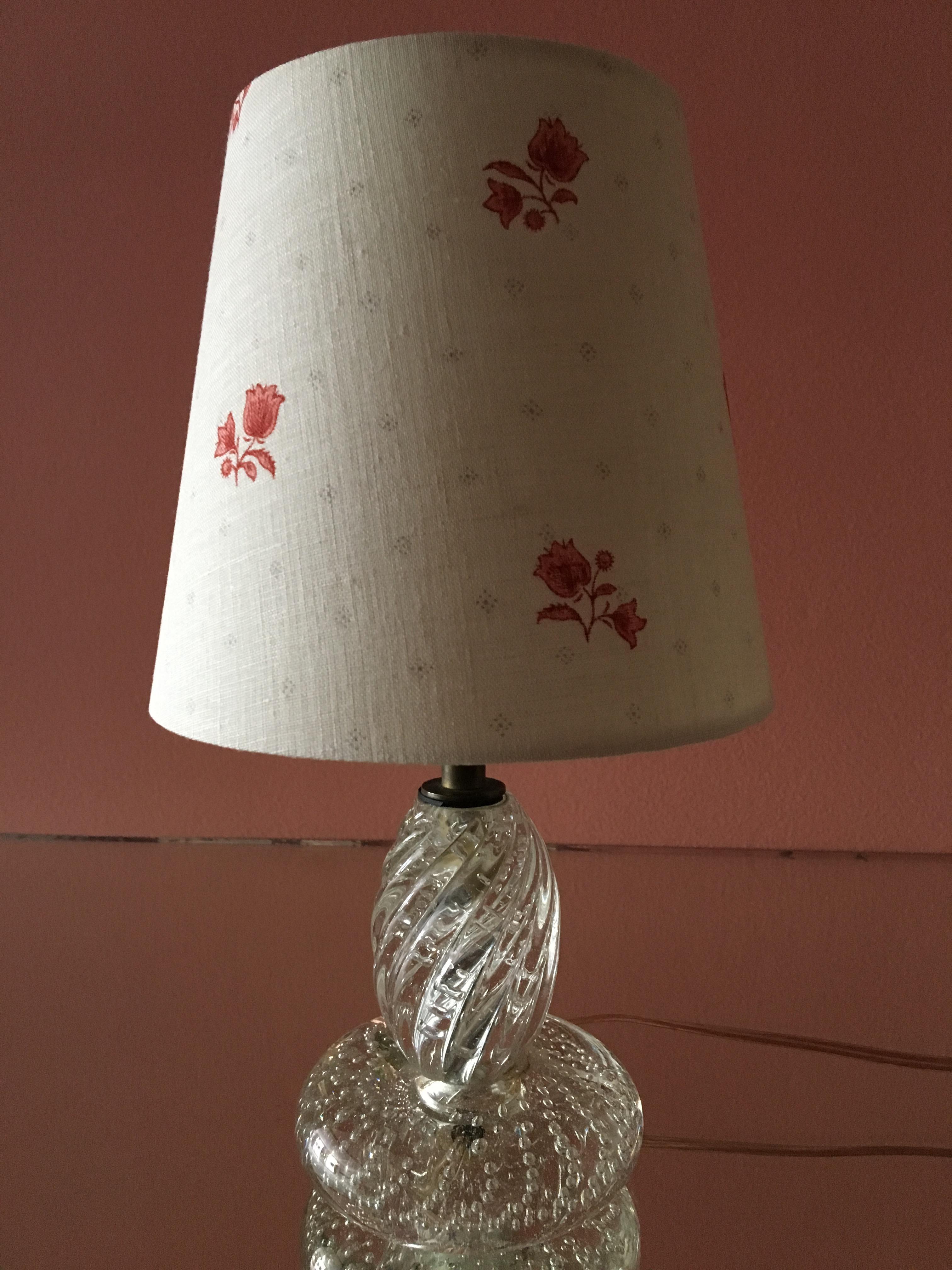 Italian Midcentury Murano Glass Table Lamp In Good Condition In Copenhagen K, DK