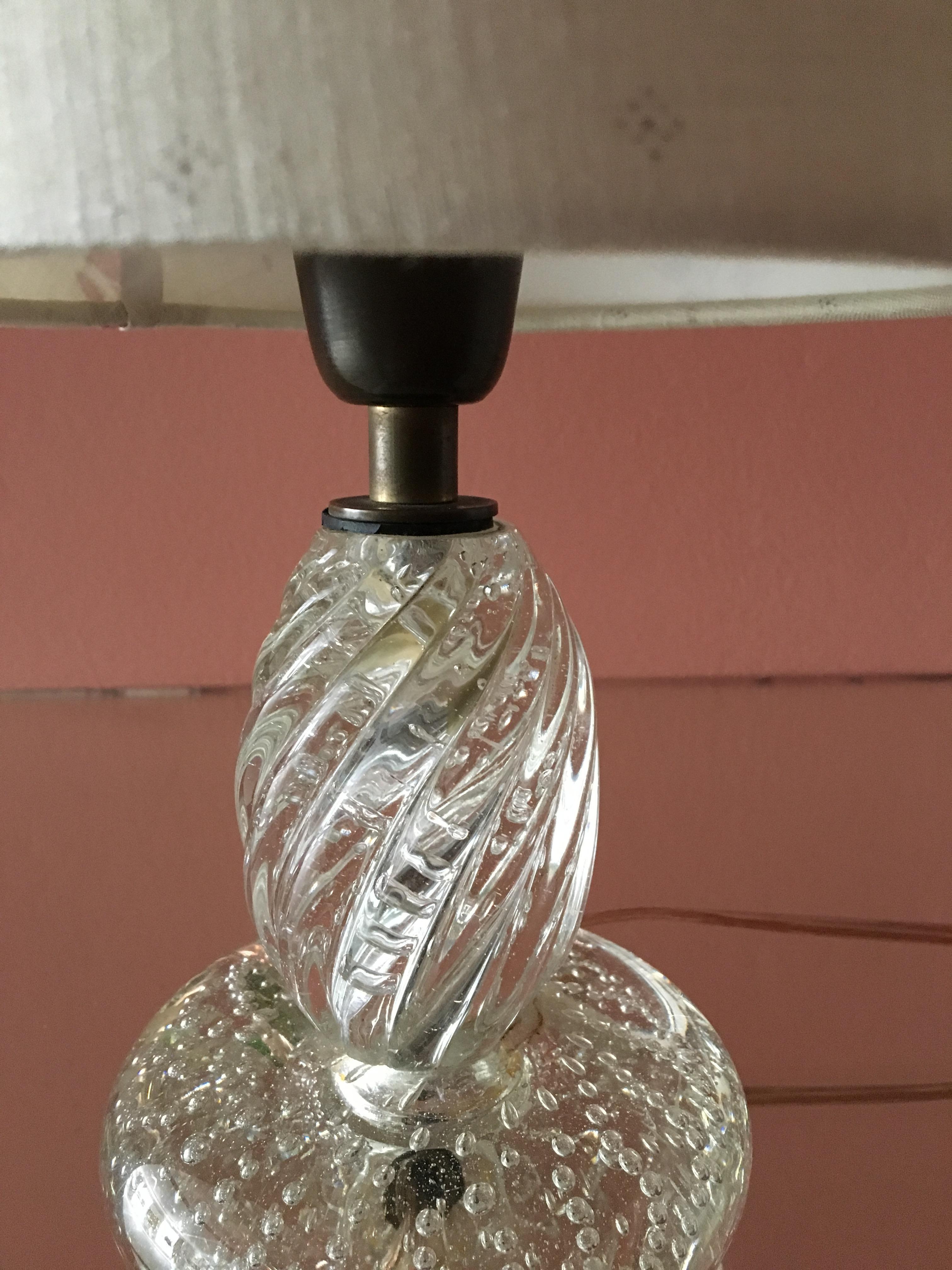 Mid-20th Century Italian Midcentury Murano Glass Table Lamp