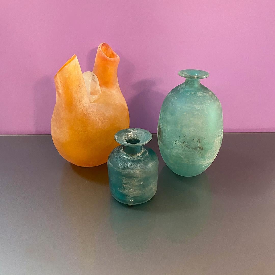 Italian midcentury Murano glass vases by Gino Cenedese from Scavo series, 1960s
Set of three vases from the 