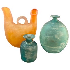 Italian Midcentury Murano Glass Vases by Gino Cenedese from Scavo Series, 1960s