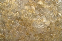 Italian Mid-Century Murano Ceiling Fixture, Gold Dusted Glass, 1940s