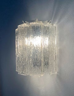 Italian Mid-Century Murano Pair of Wall Sconces by Zuccheri for Venini, 1970s
